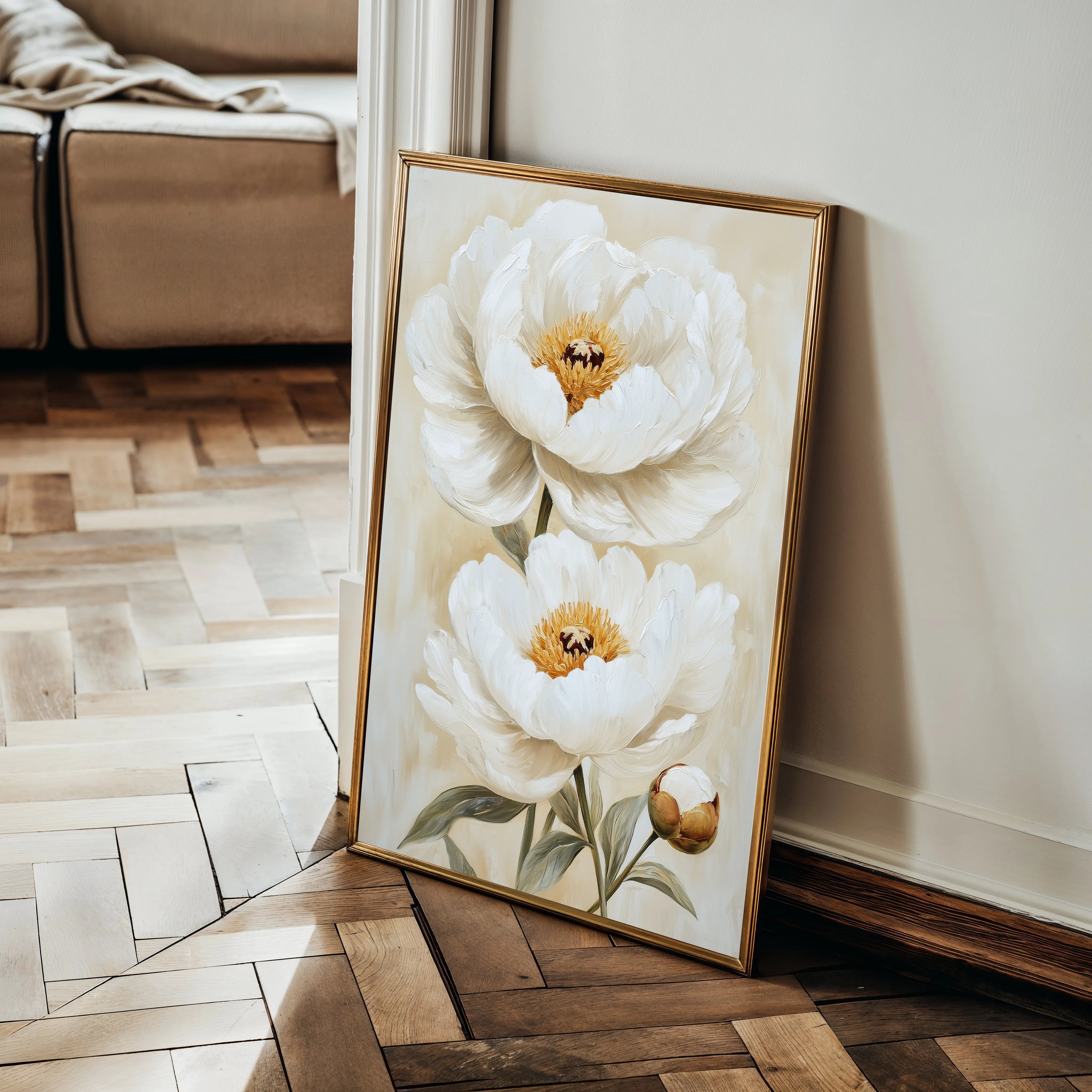 Floral 1465 Canvas Art 18" x 24" / 45 x 60 cm / Black