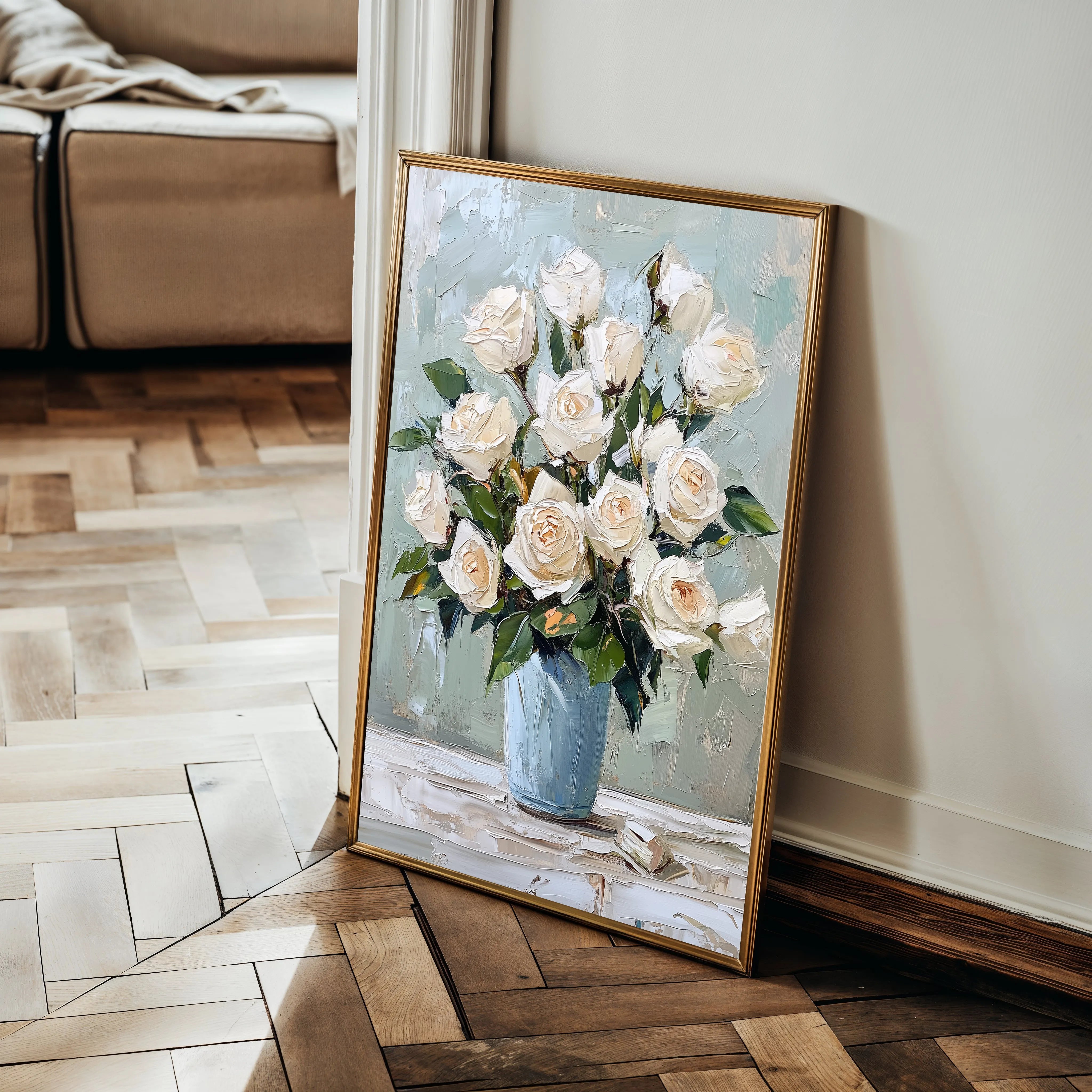 Floral 1467 Canvas Art 18" x 24" / 45 x 60 cm / Black