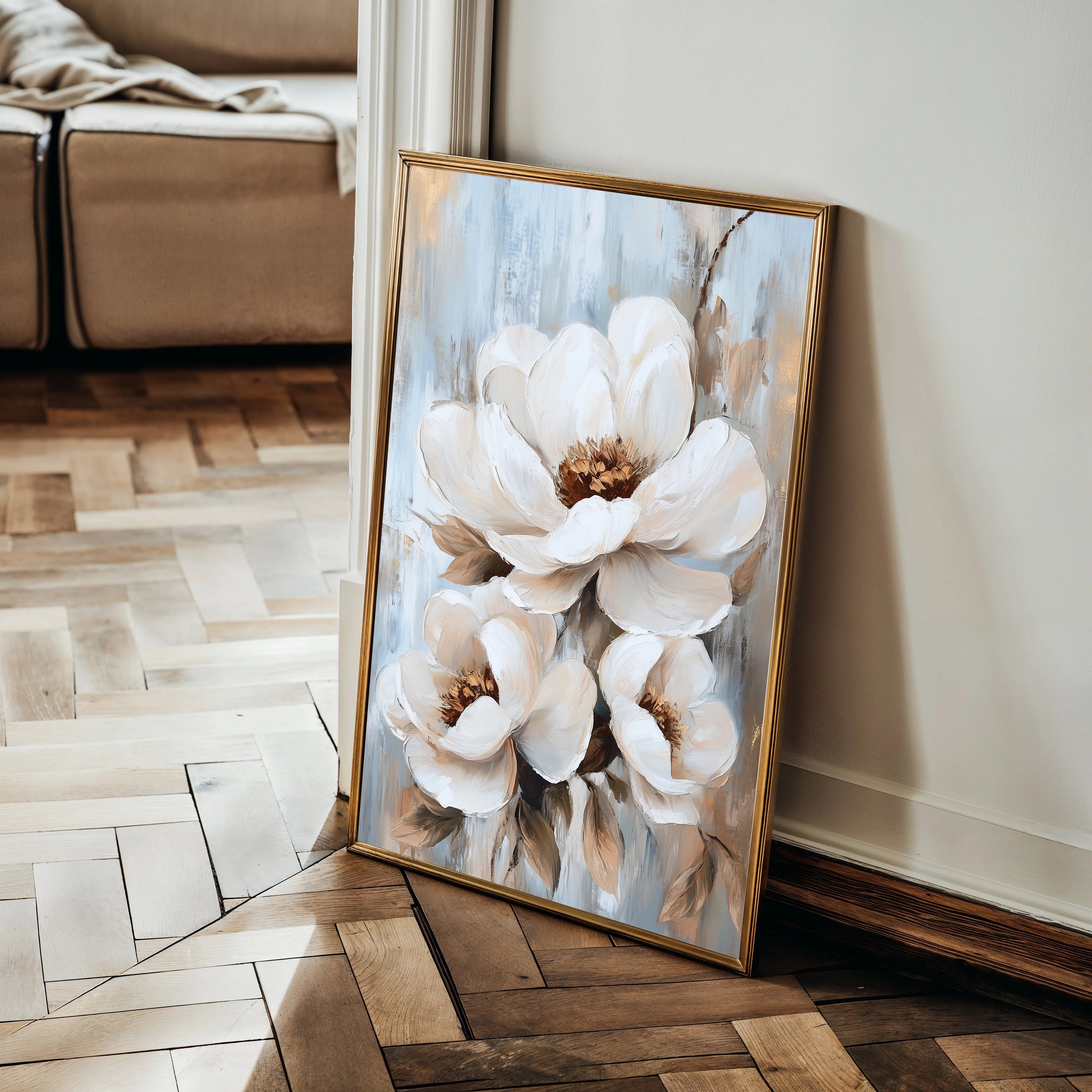 Floral 1469 Canvas Art 18" x 24" / 45 x 60 cm / Black