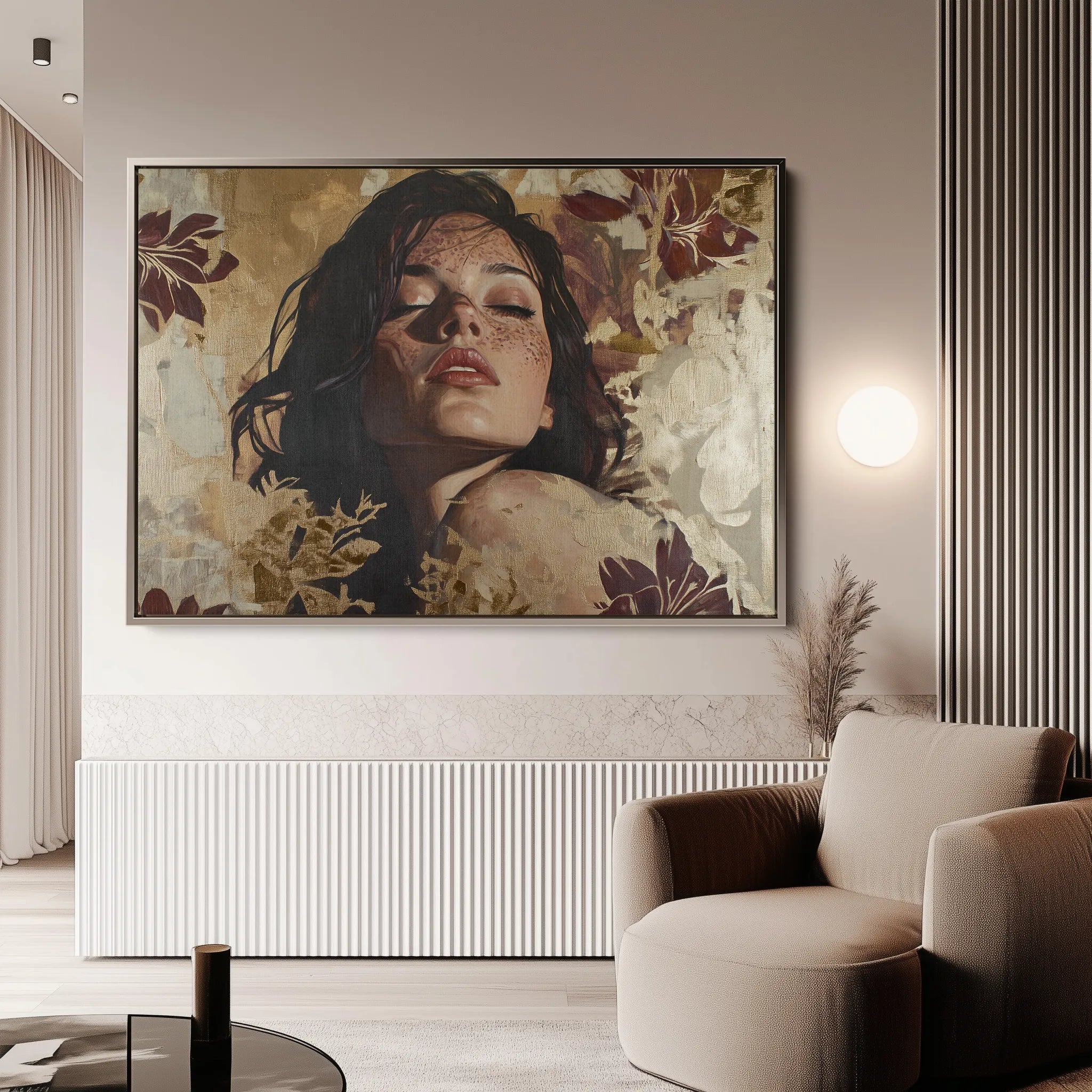 Portrait 147 Canvas Art 18" x 24" / 45 x 60 cm / Black