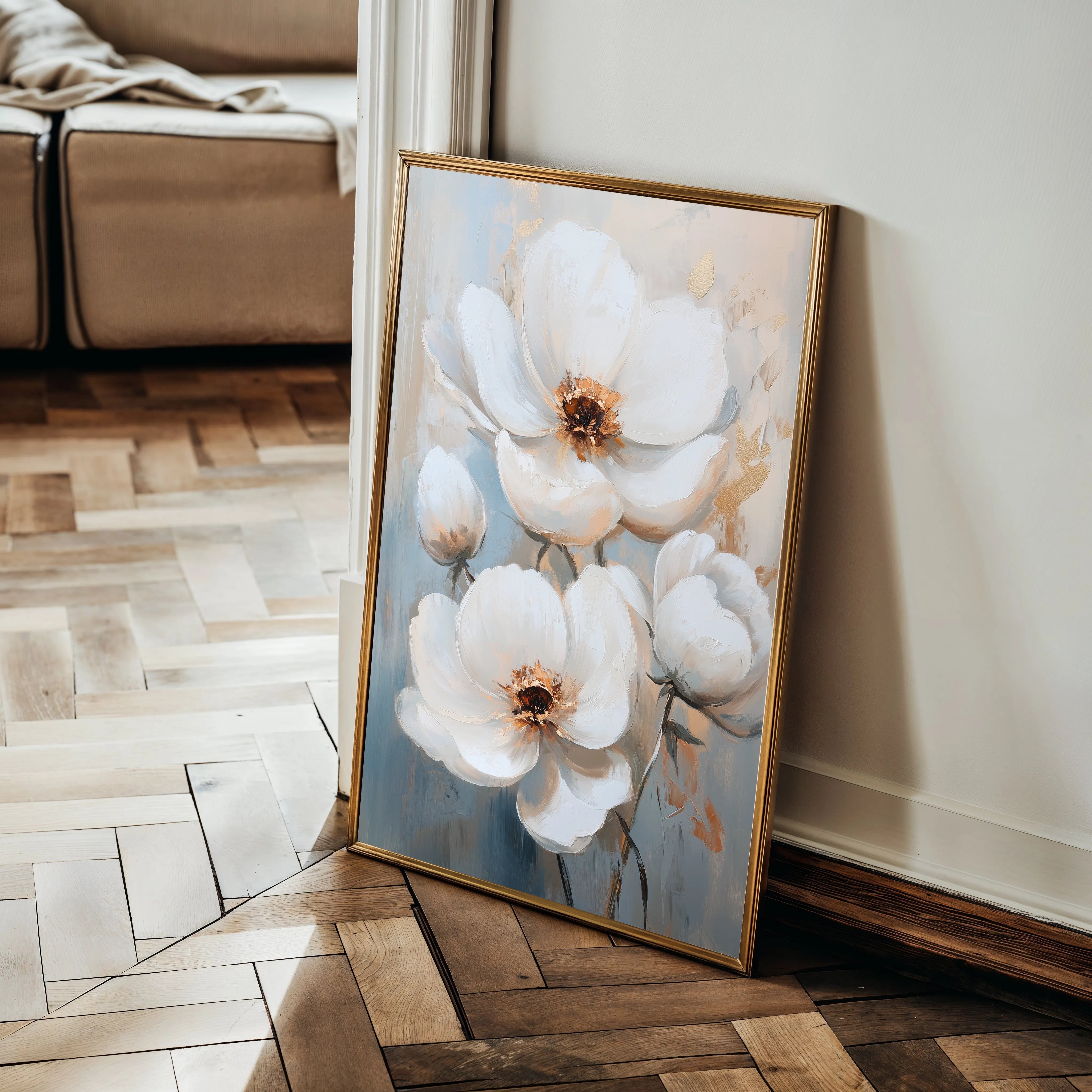 Floral 1470 Canvas Art 18" x 24" / 45 x 60 cm / Black