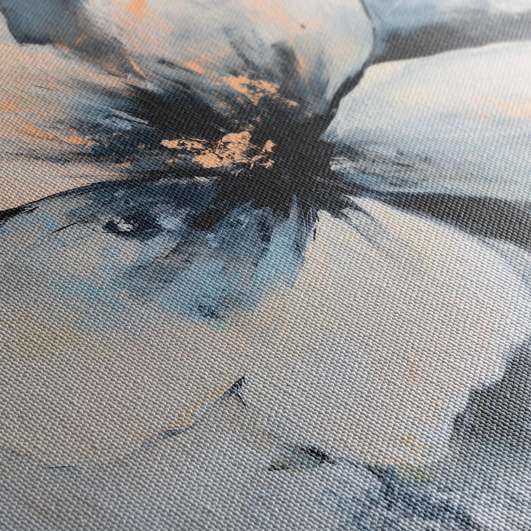 Floral 1471 Canvas Art 18" x 24" / 45 x 60 cm / Black