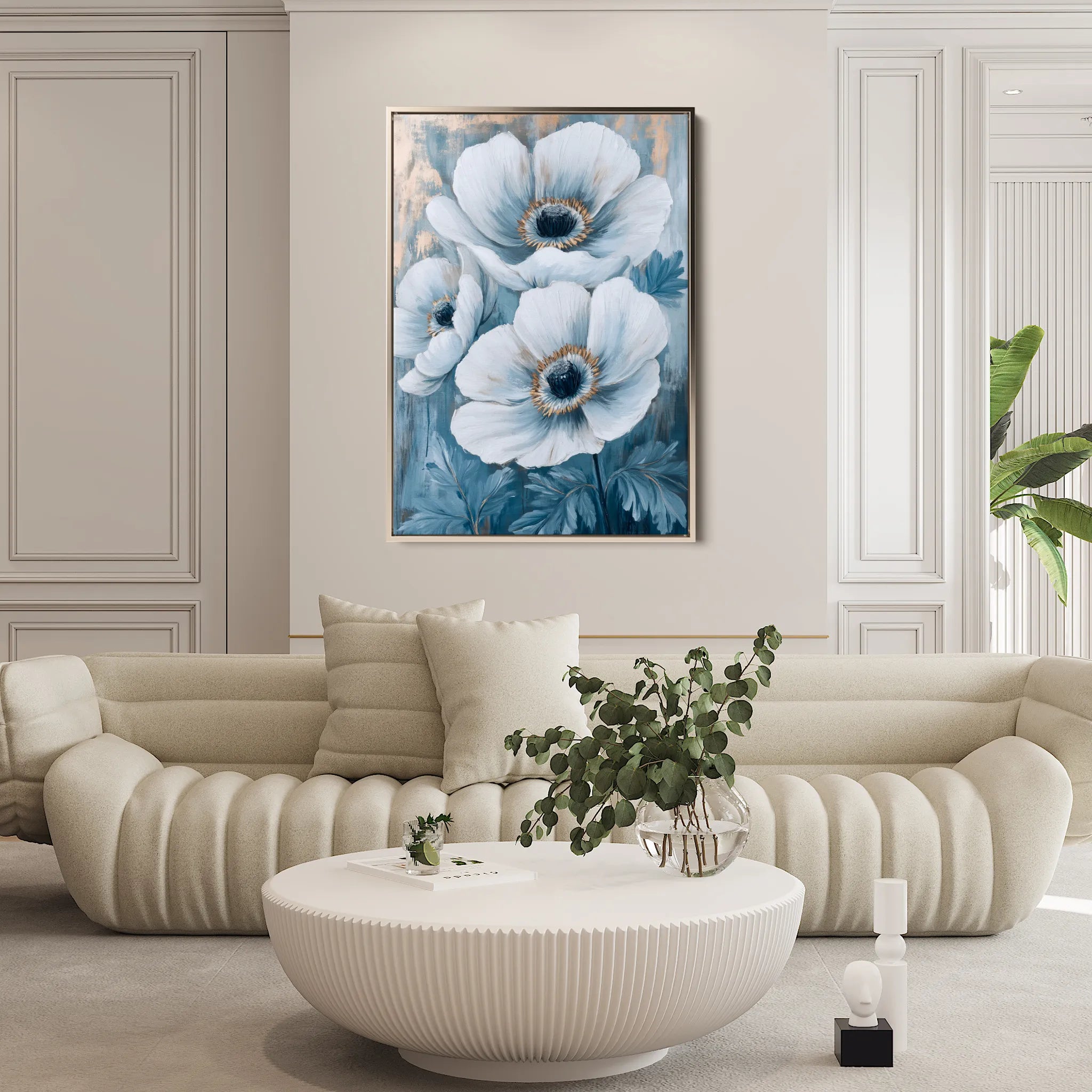 Floral 1475 Canvas Art 18" x 24" / 45 x 60 cm / Black