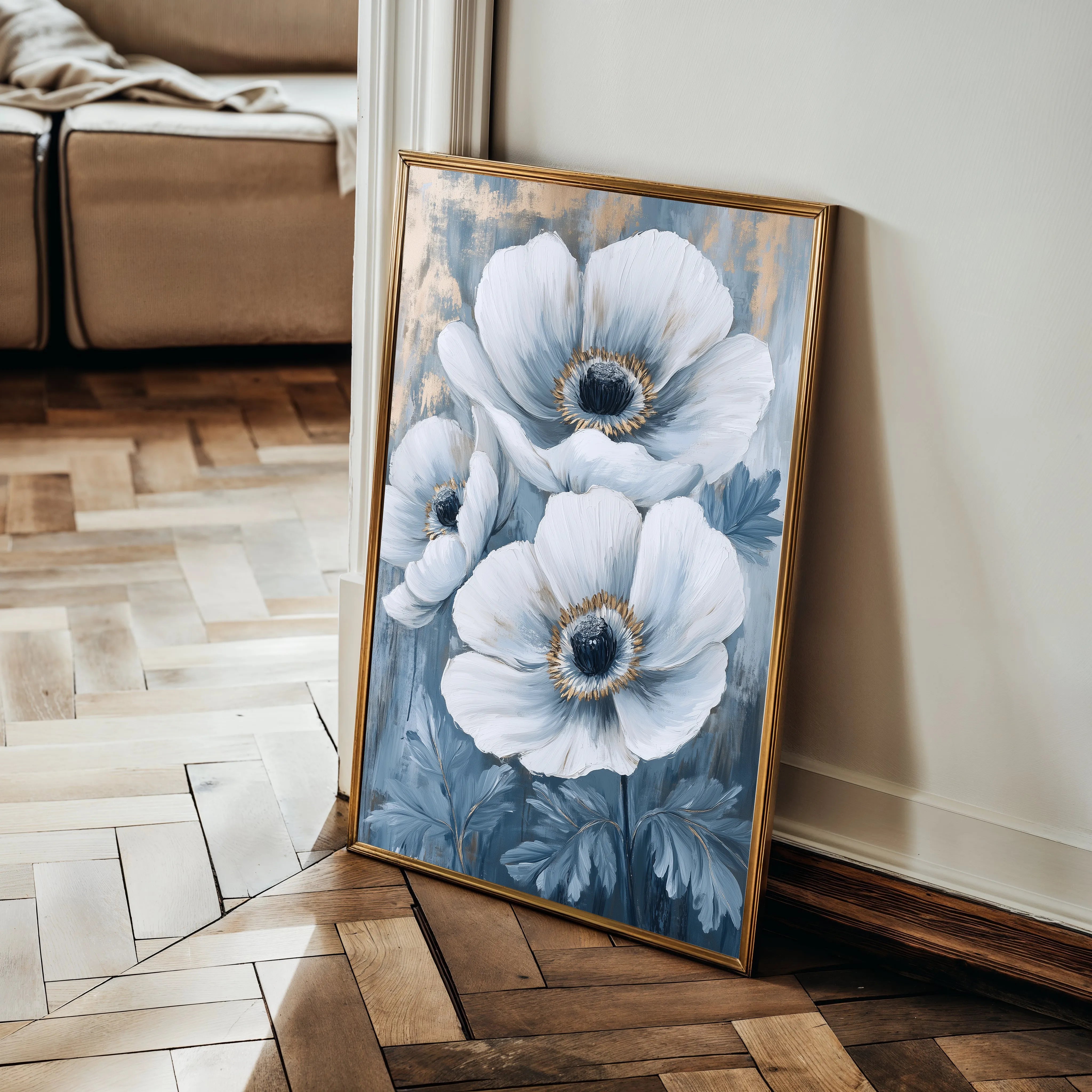 Floral 1475 Canvas Art 18" x 24" / 45 x 60 cm / Black