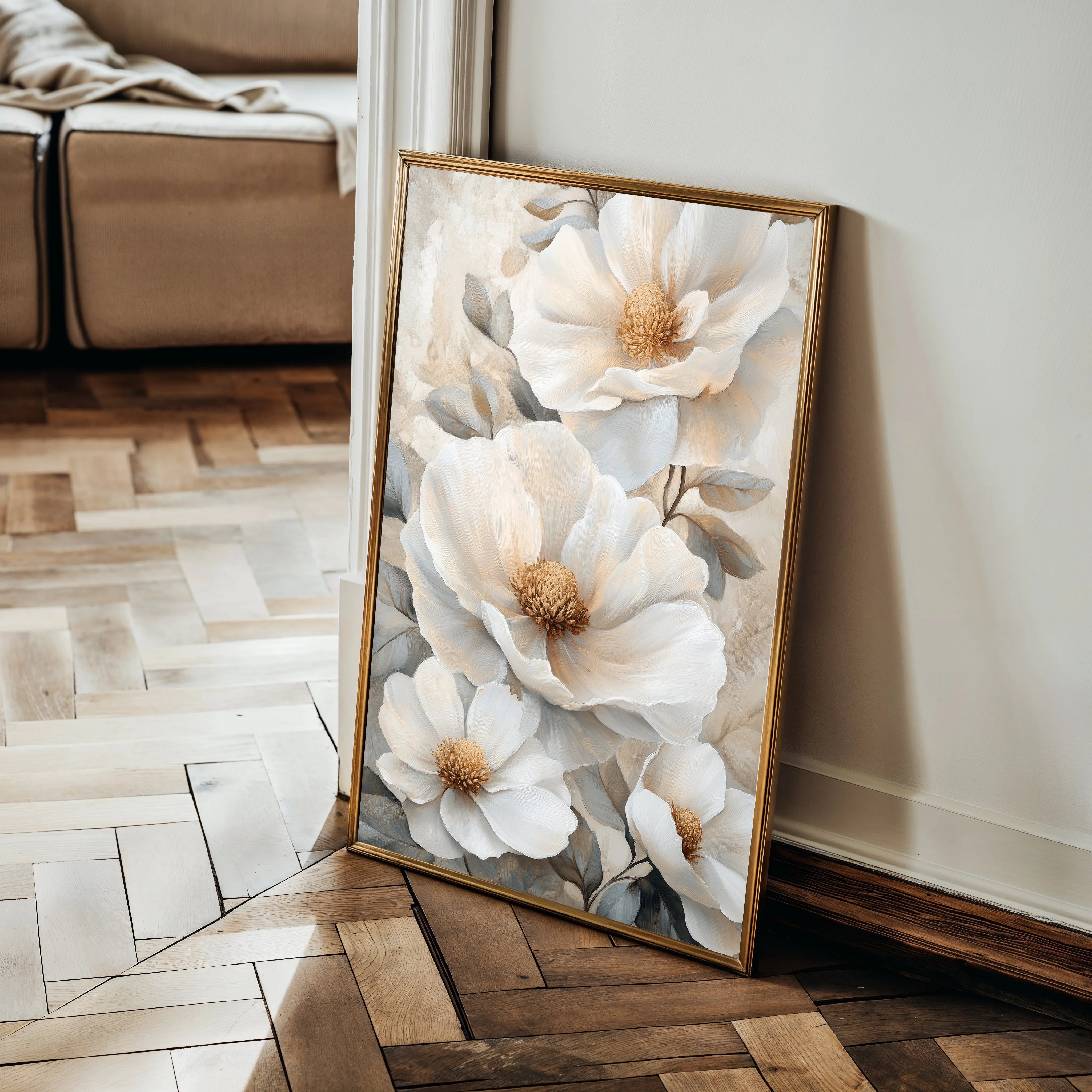 Floral 1476 Canvas Art 18" x 24" / 45 x 60 cm / Black