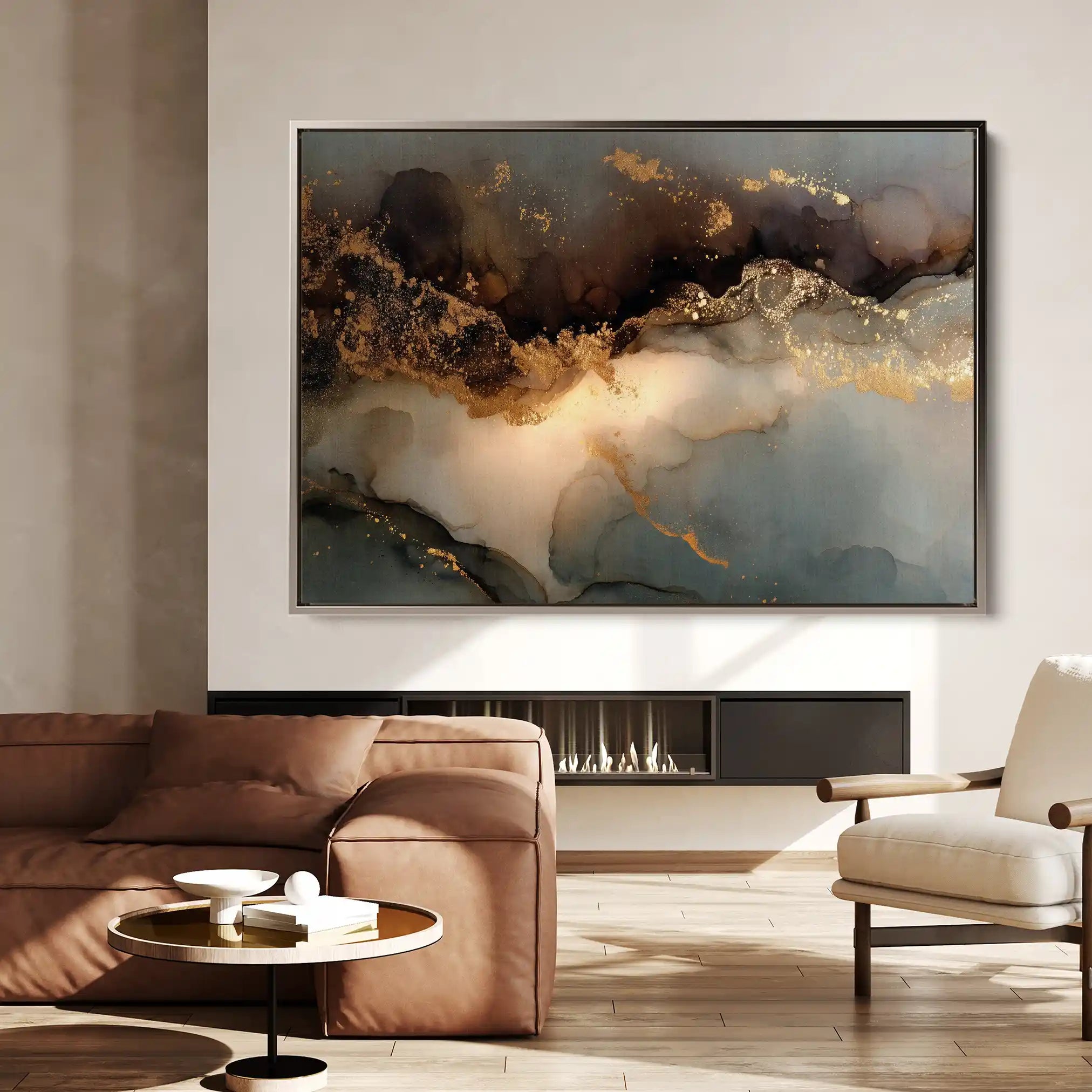 Abstract 1480 Canvas Art 18" x 24" / 45 x 60 cm / Black