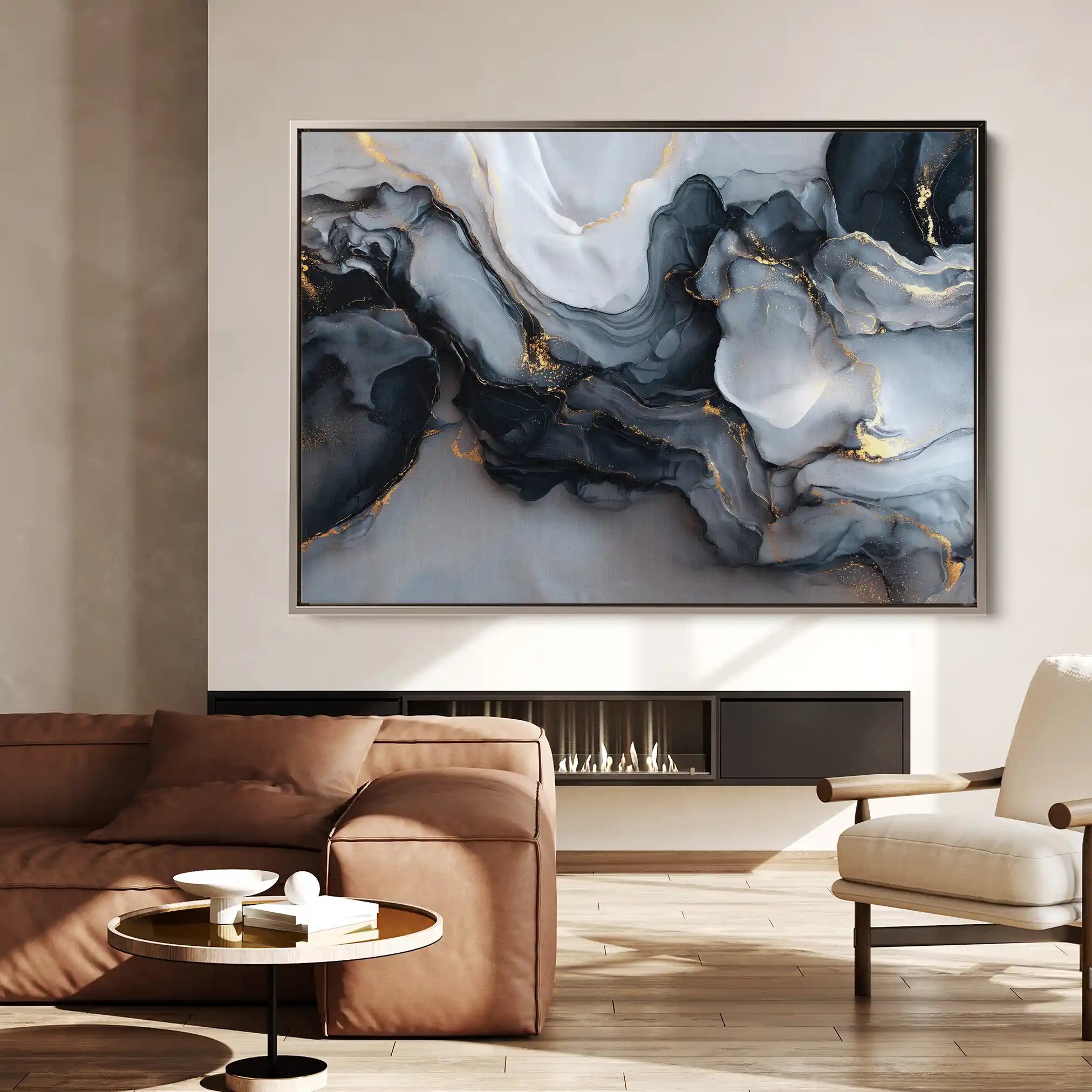 Abstract 1483 Canvas Art 18" x 24" / 45 x 60 cm / Black