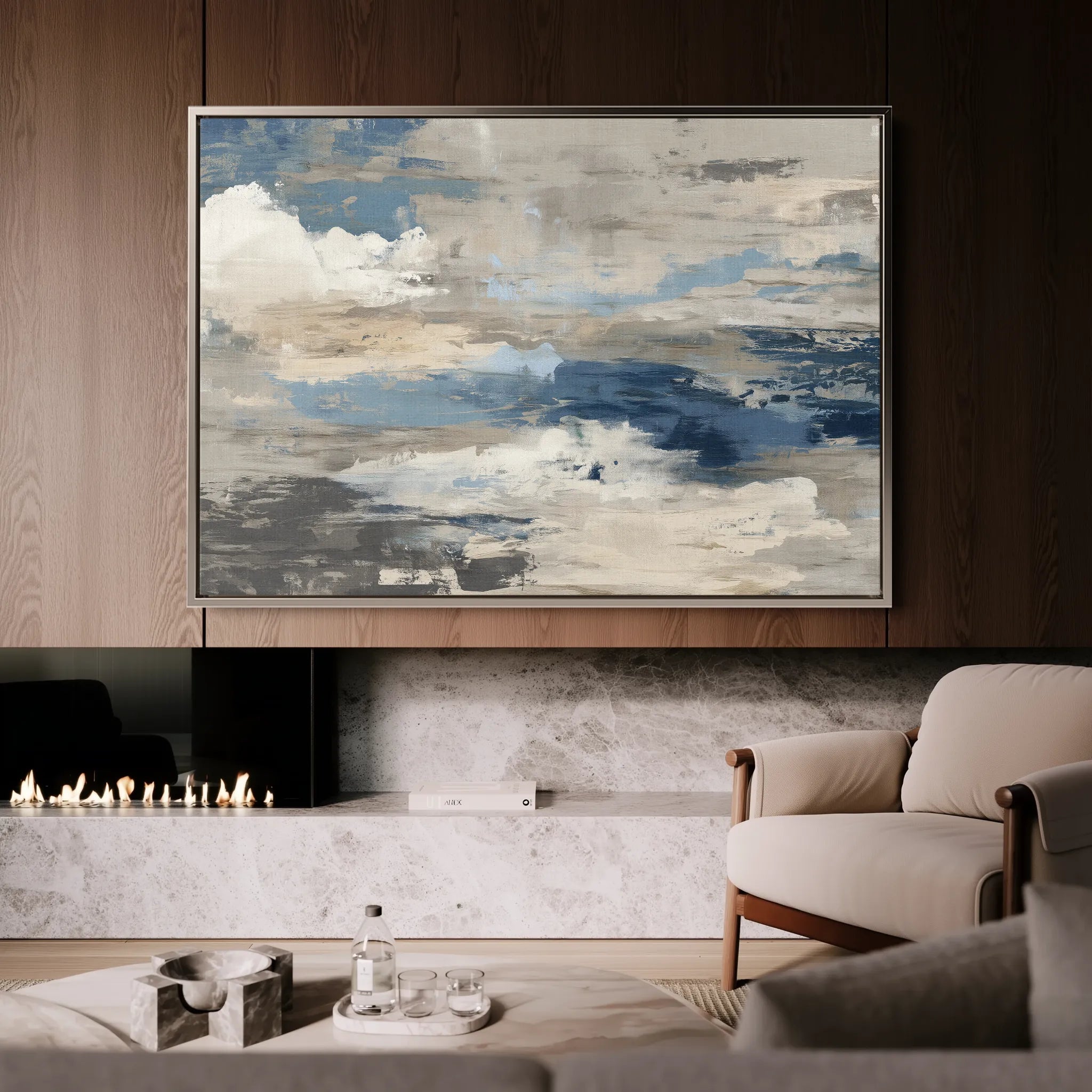 Abstract 1487 Canvas Art 18" x 24" / 45 x 60 cm / Black