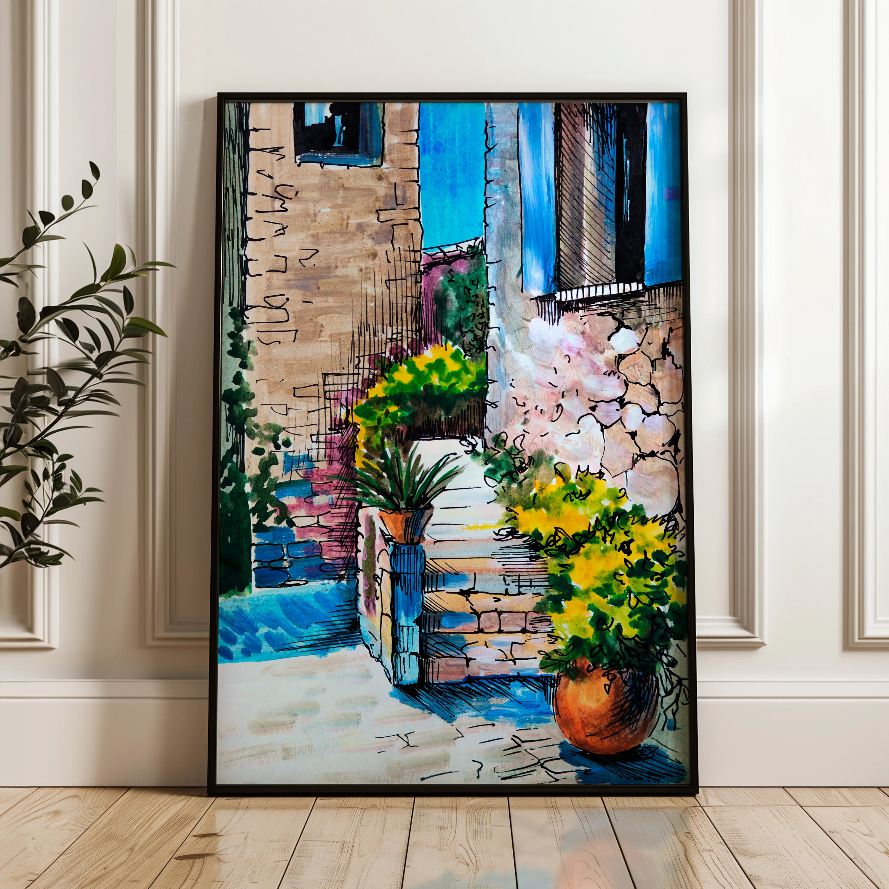 Landscape 149 Canvas Art 18" x 24" / 45 x 60 cm / Black