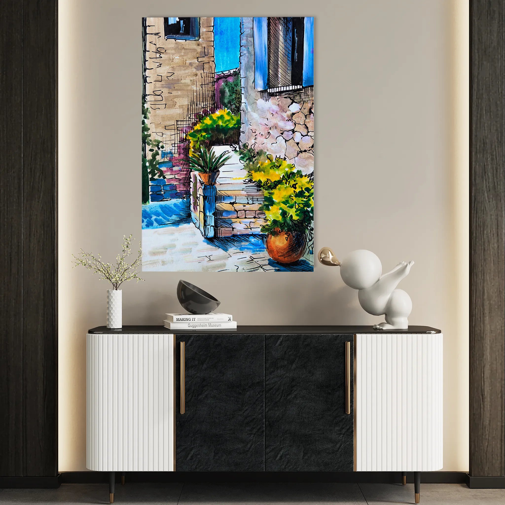 Landscape 149 Canvas Art 18" x 24" / 45 x 60 cm / Black