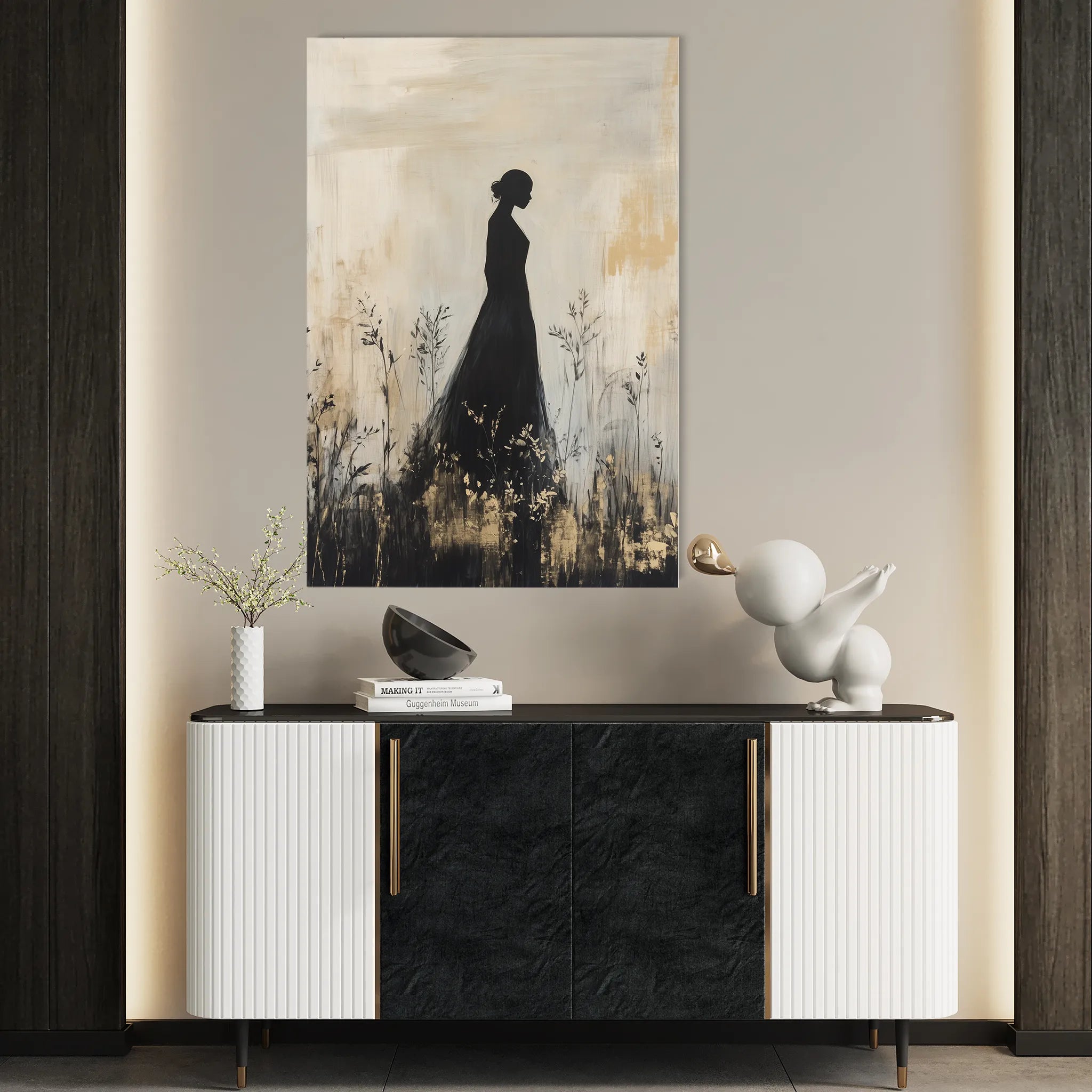 Portrait 149 Canvas Art 18" x 24" / 45 x 60 cm / Black