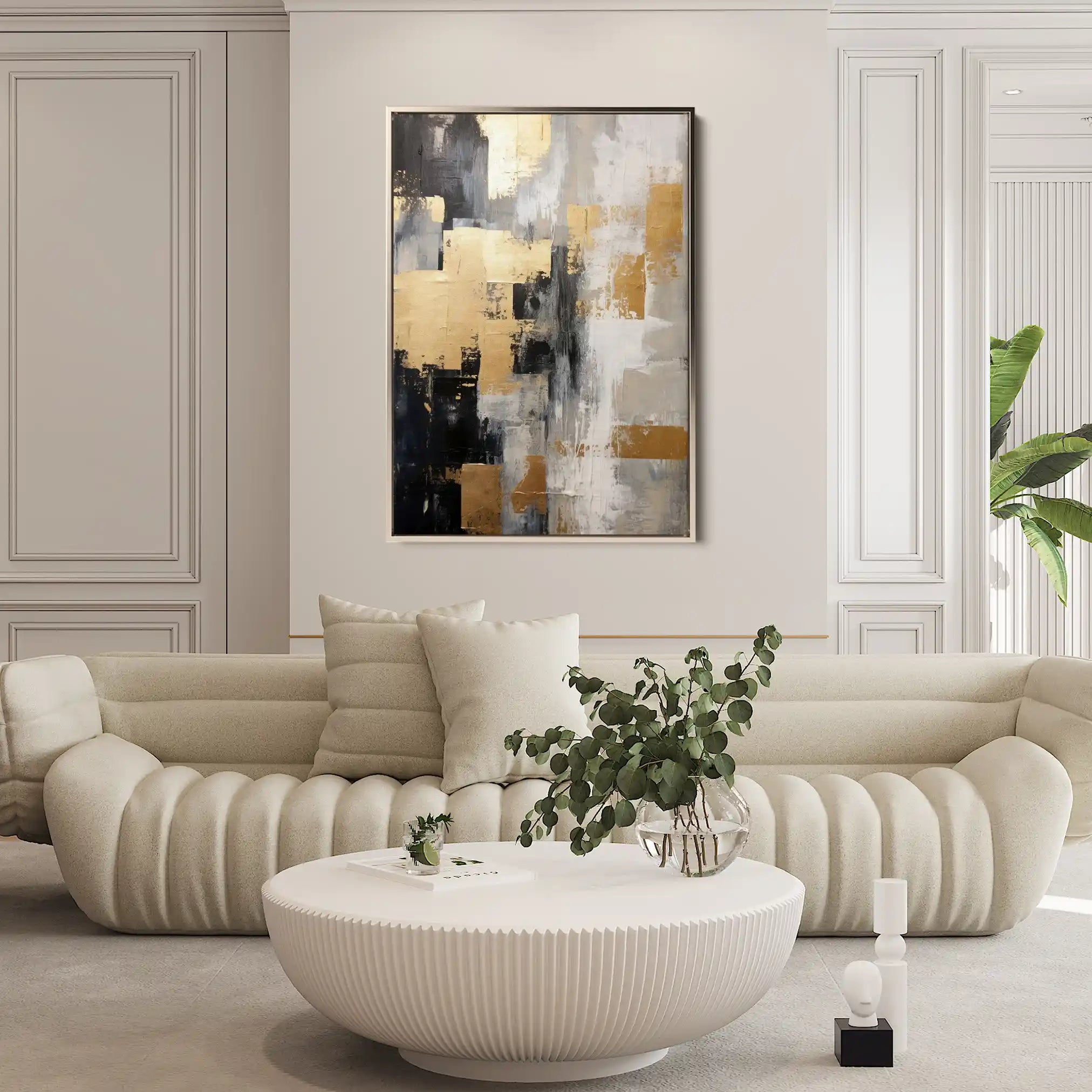 Abstract 150 Canvas Art 18" x 24" / 45 x 60 cm / Black