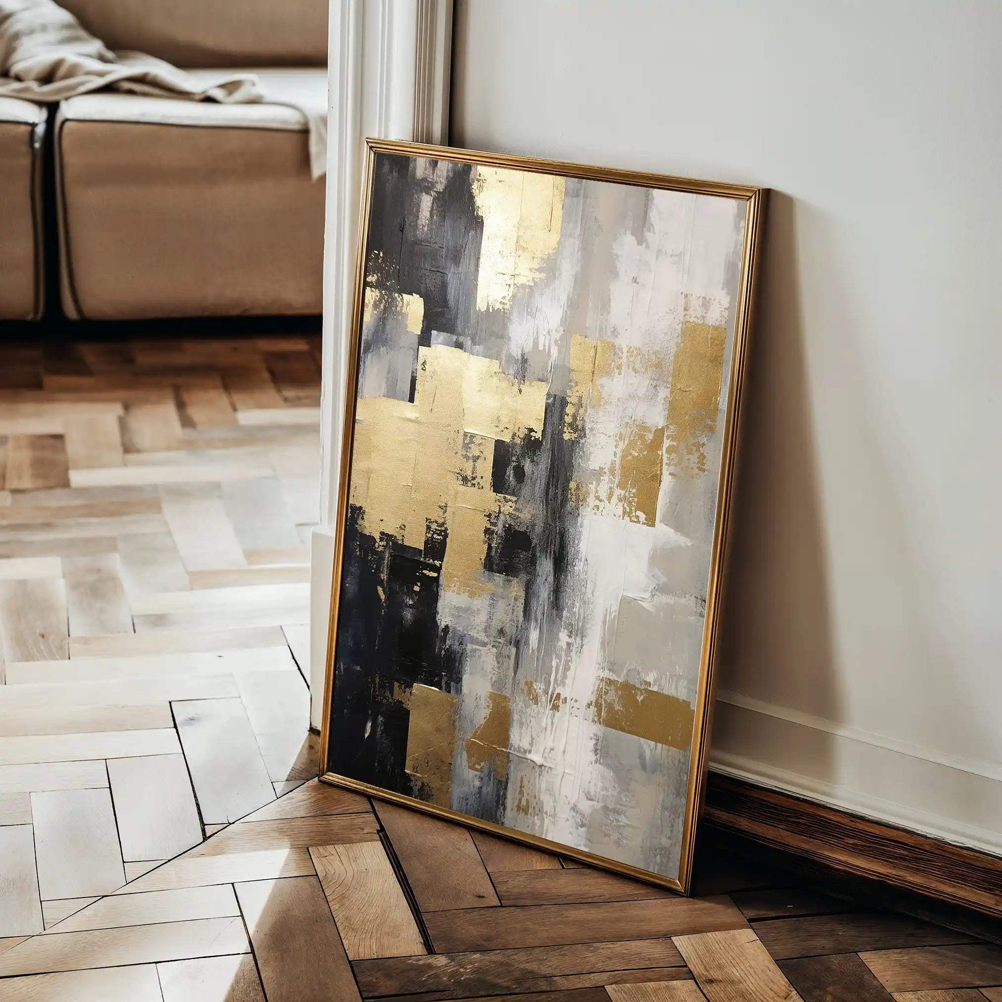 Abstract 150 Canvas Art 18" x 24" / 45 x 60 cm / Black