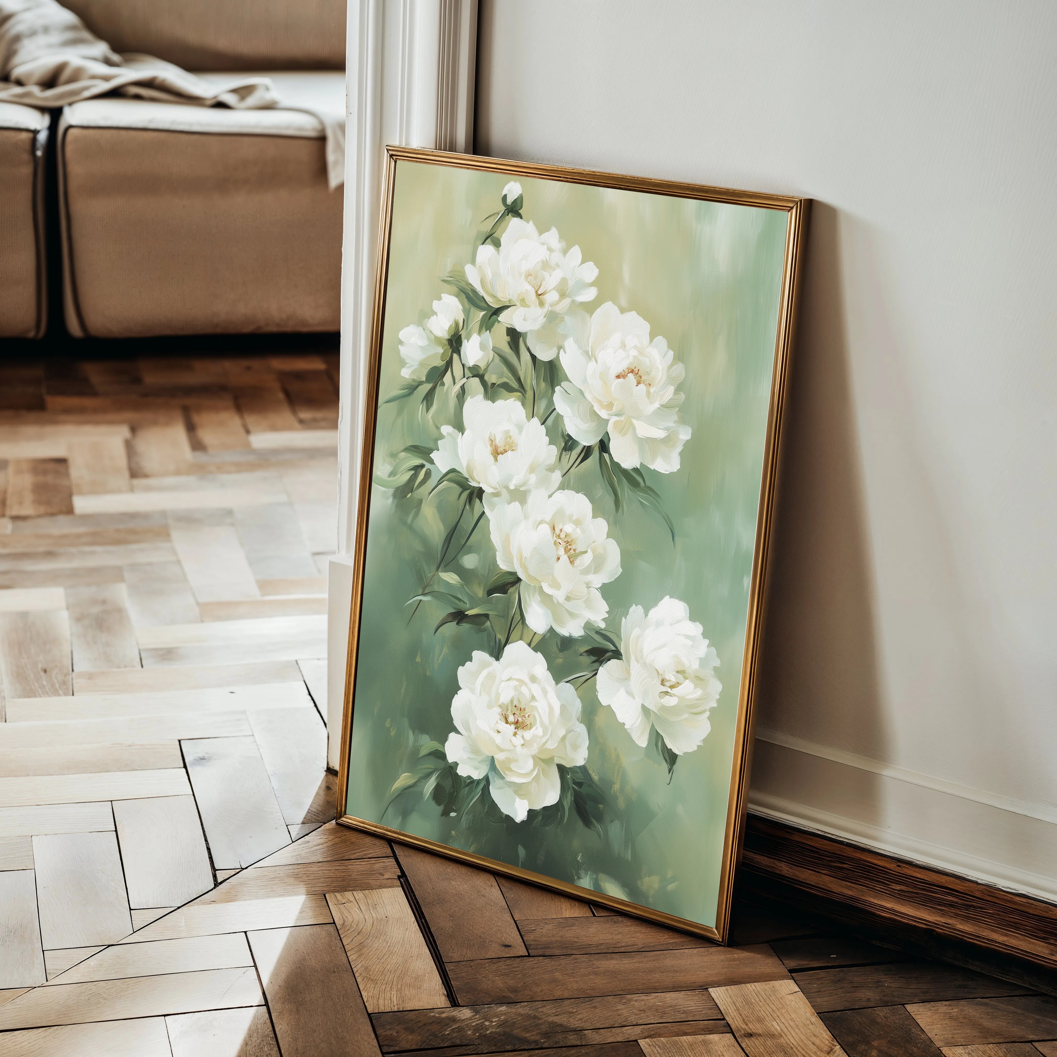 Floral 1502 Canvas Art 18" x 24" / 45 x 60 cm / Black