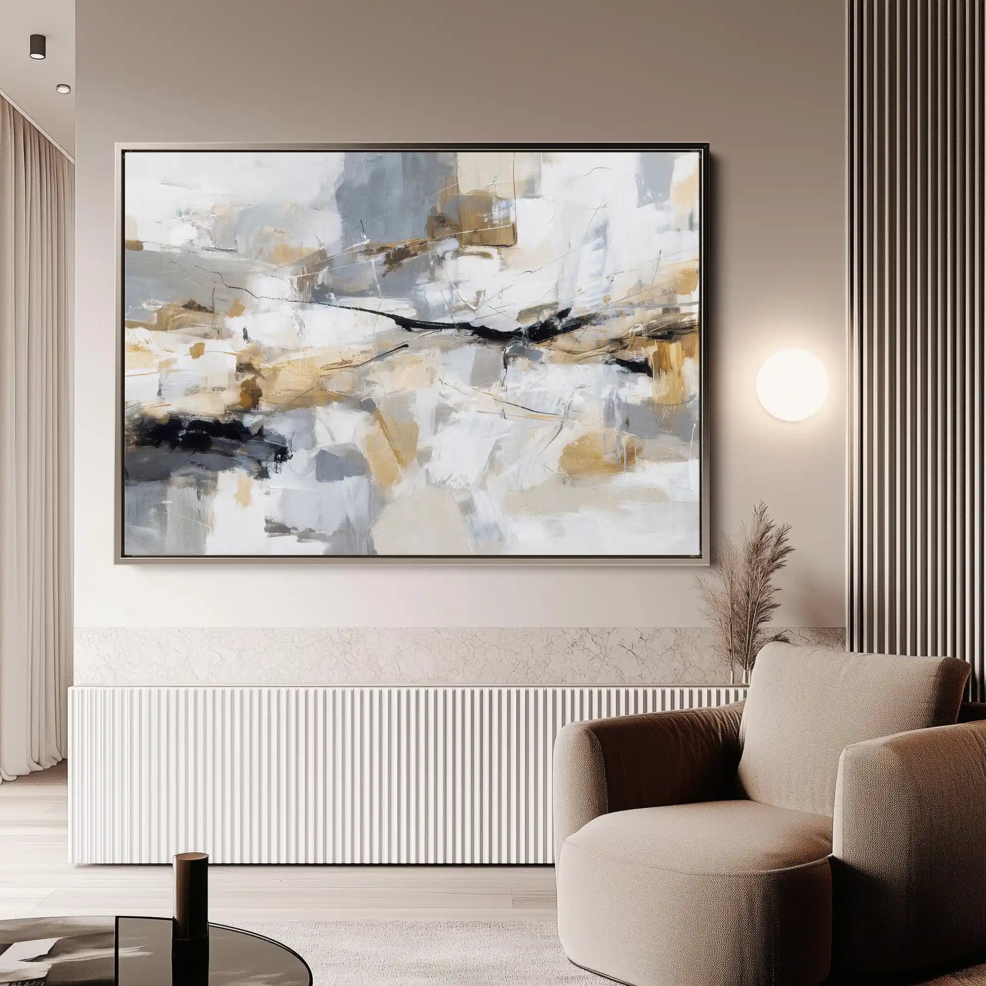 Abstract 1514 Canvas Art 18" x 24" / 45 x 60 cm / Black