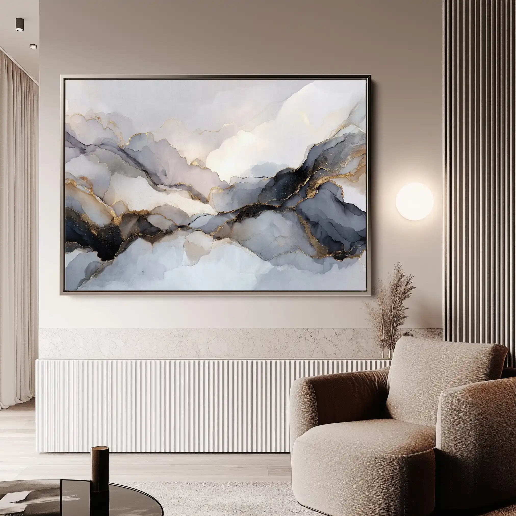 Abstract 1523 Canvas Art 18" x 24" / 45 x 60 cm / Black