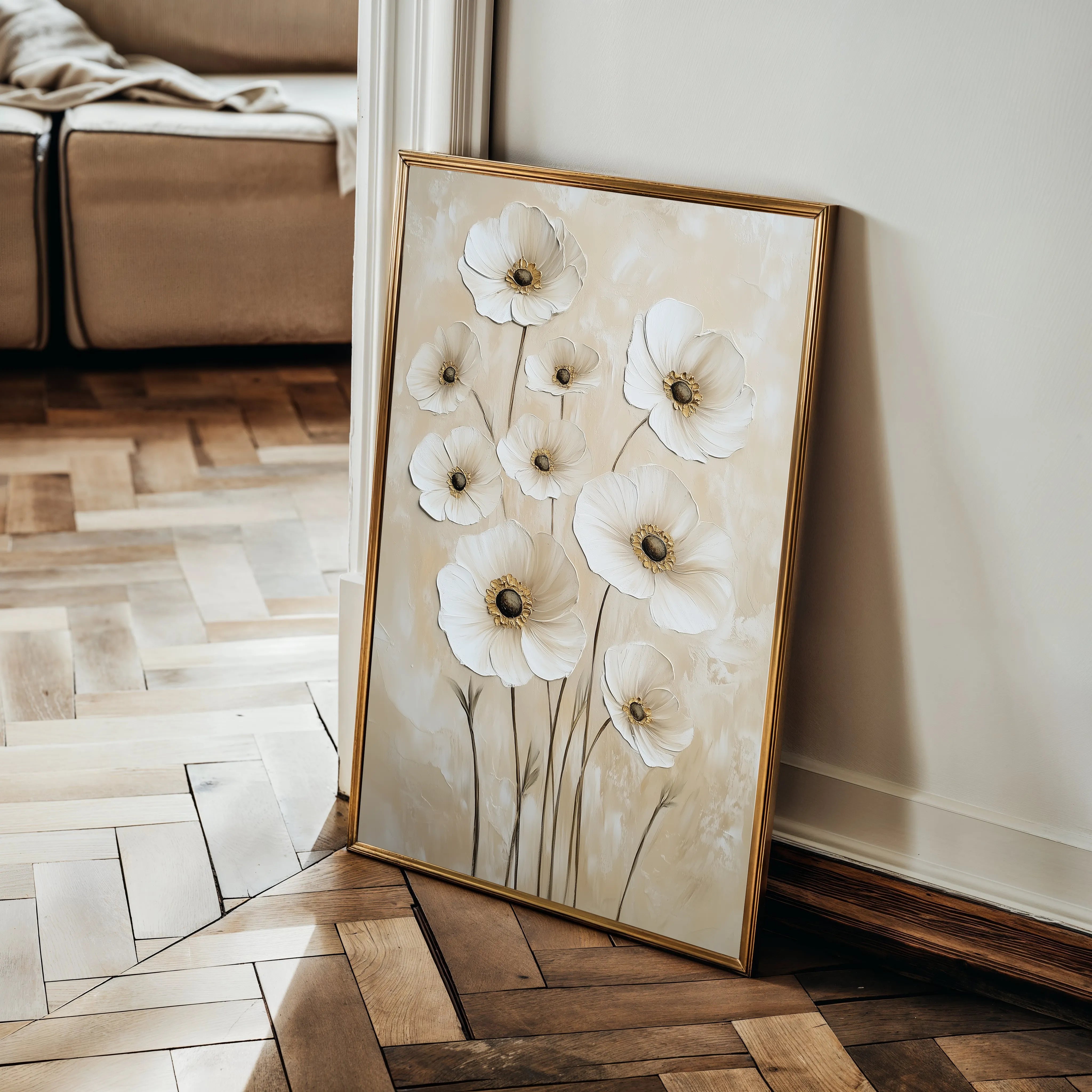 Floral 1523 Canvas Art 18" x 24" / 45 x 60 cm / Black