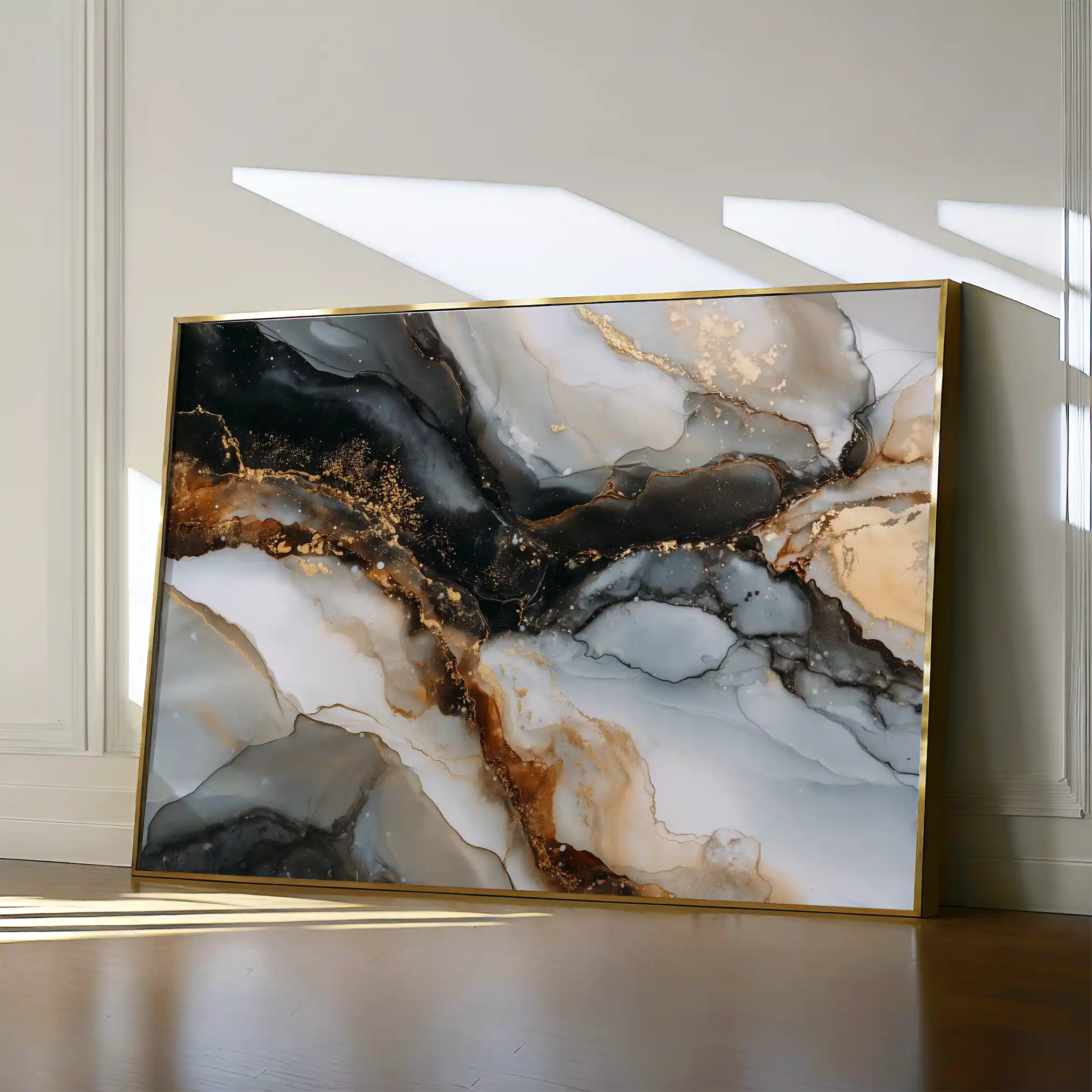 Abstract 1524 Canvas Art 18" x 24" / 45 x 60 cm / Black
