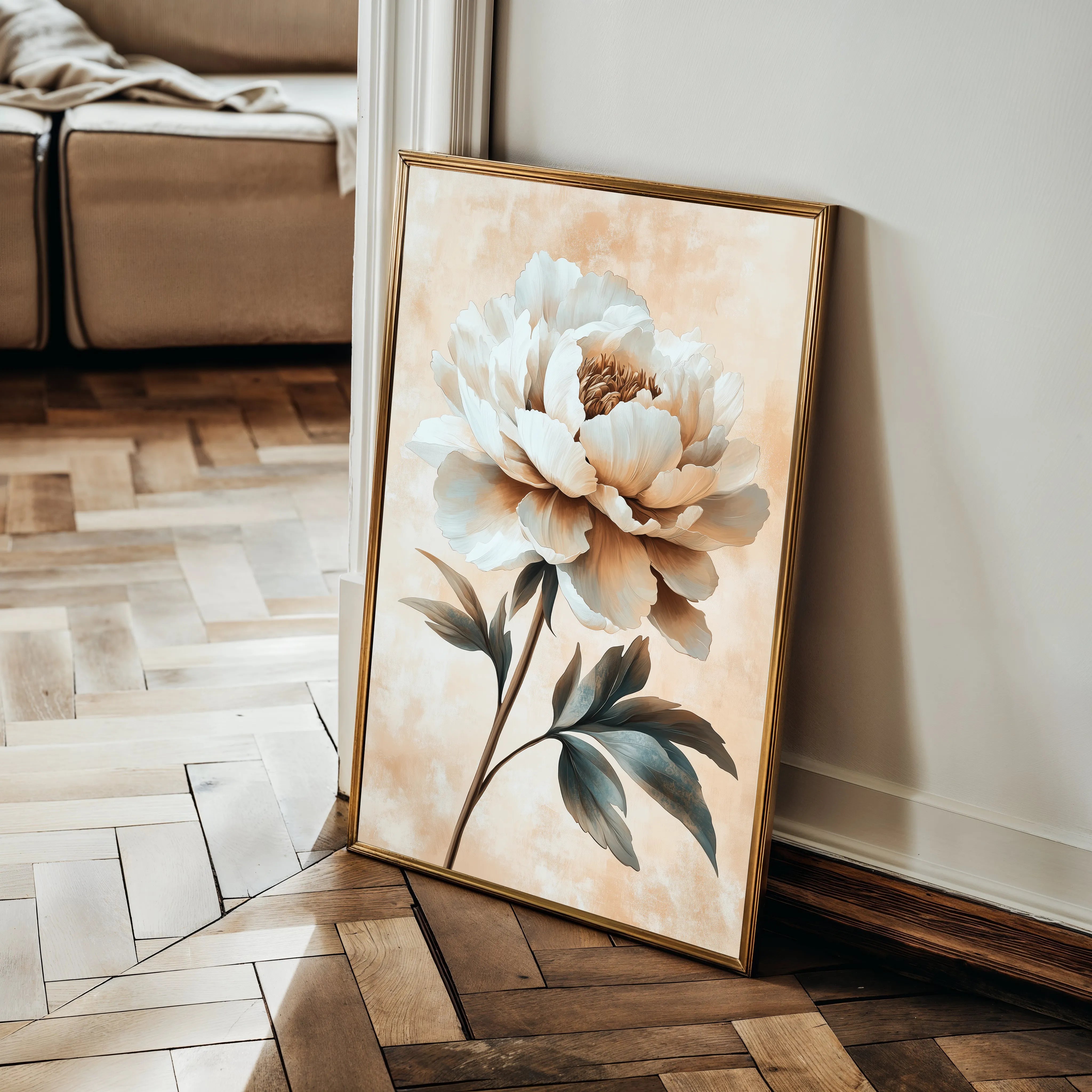 Floral 1526 Canvas Art 18" x 24" / 45 x 60 cm / Black