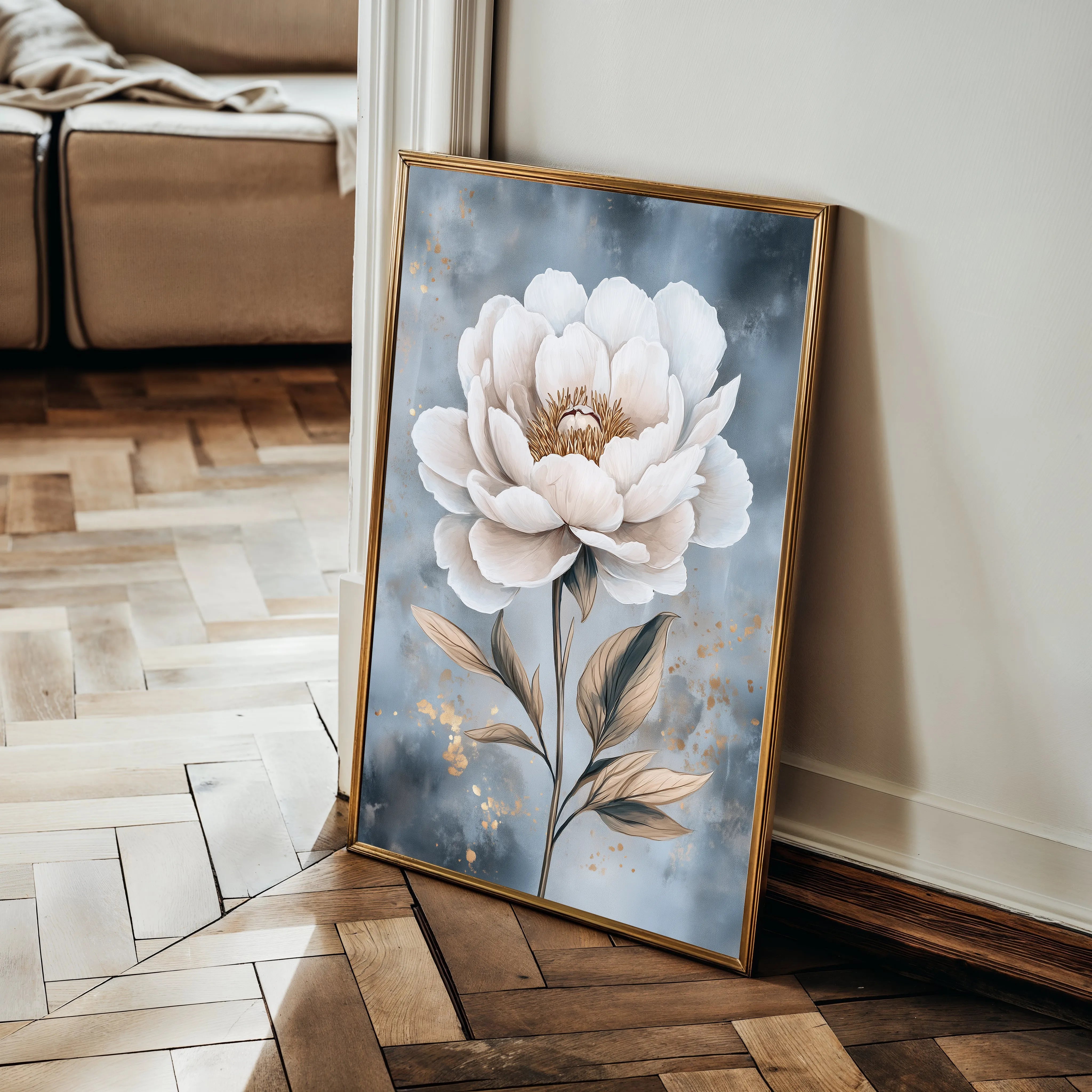 Floral 1527 Canvas Art 18" x 24" / 45 x 60 cm / Black