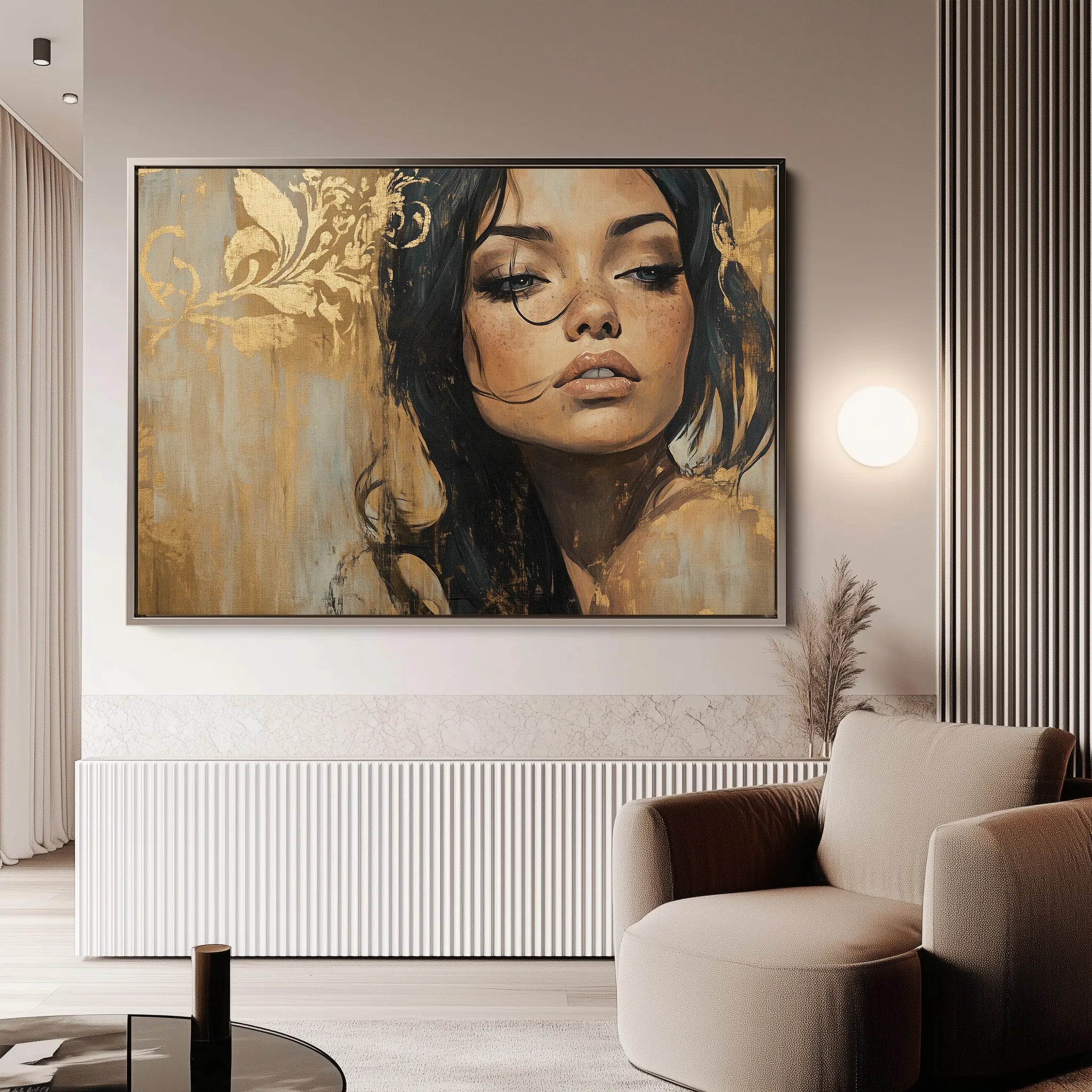 Portrait 153 Canvas Art 18" x 24" / 45 x 60 cm / Black