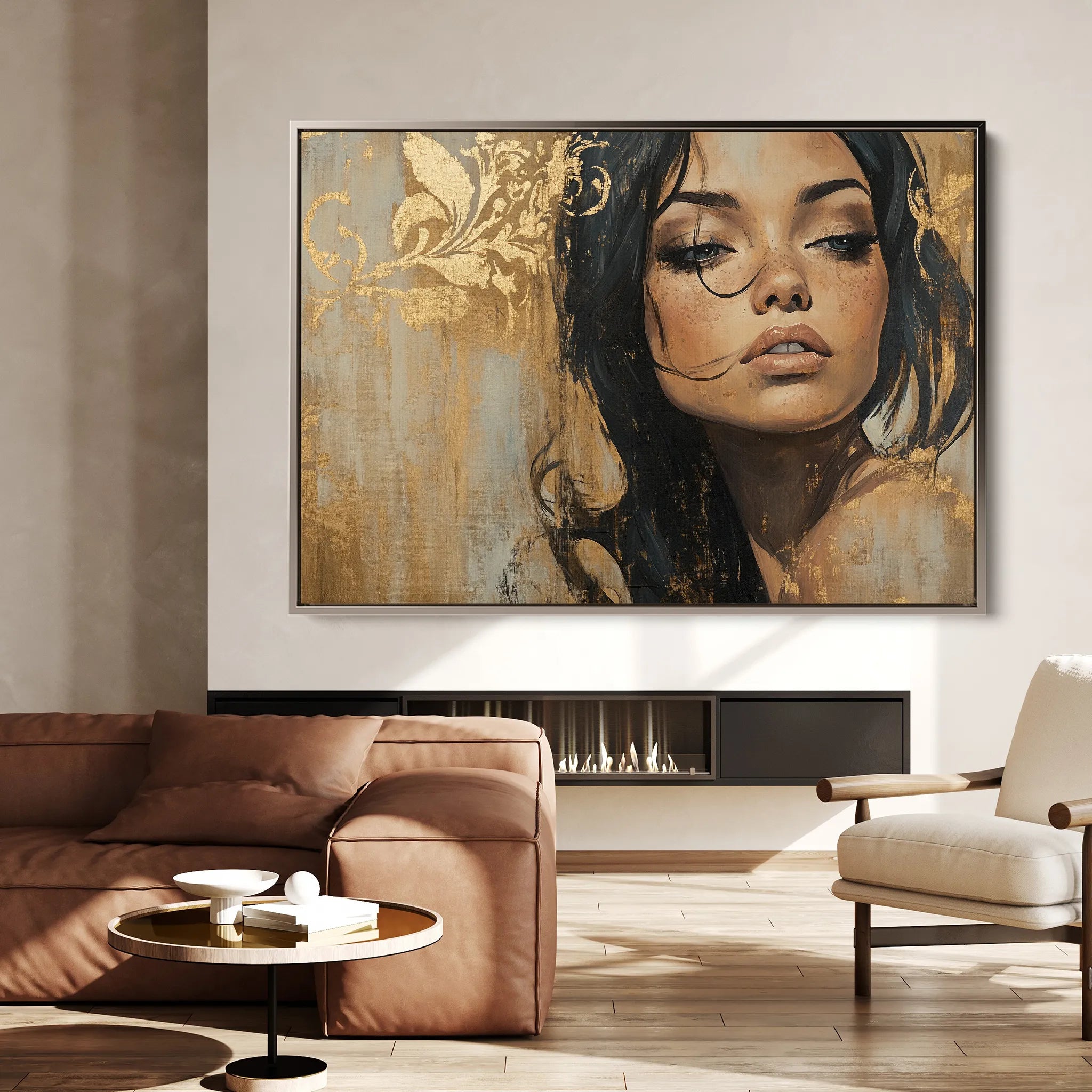 Portrait 153 Canvas Art 18" x 24" / 45 x 60 cm / Black