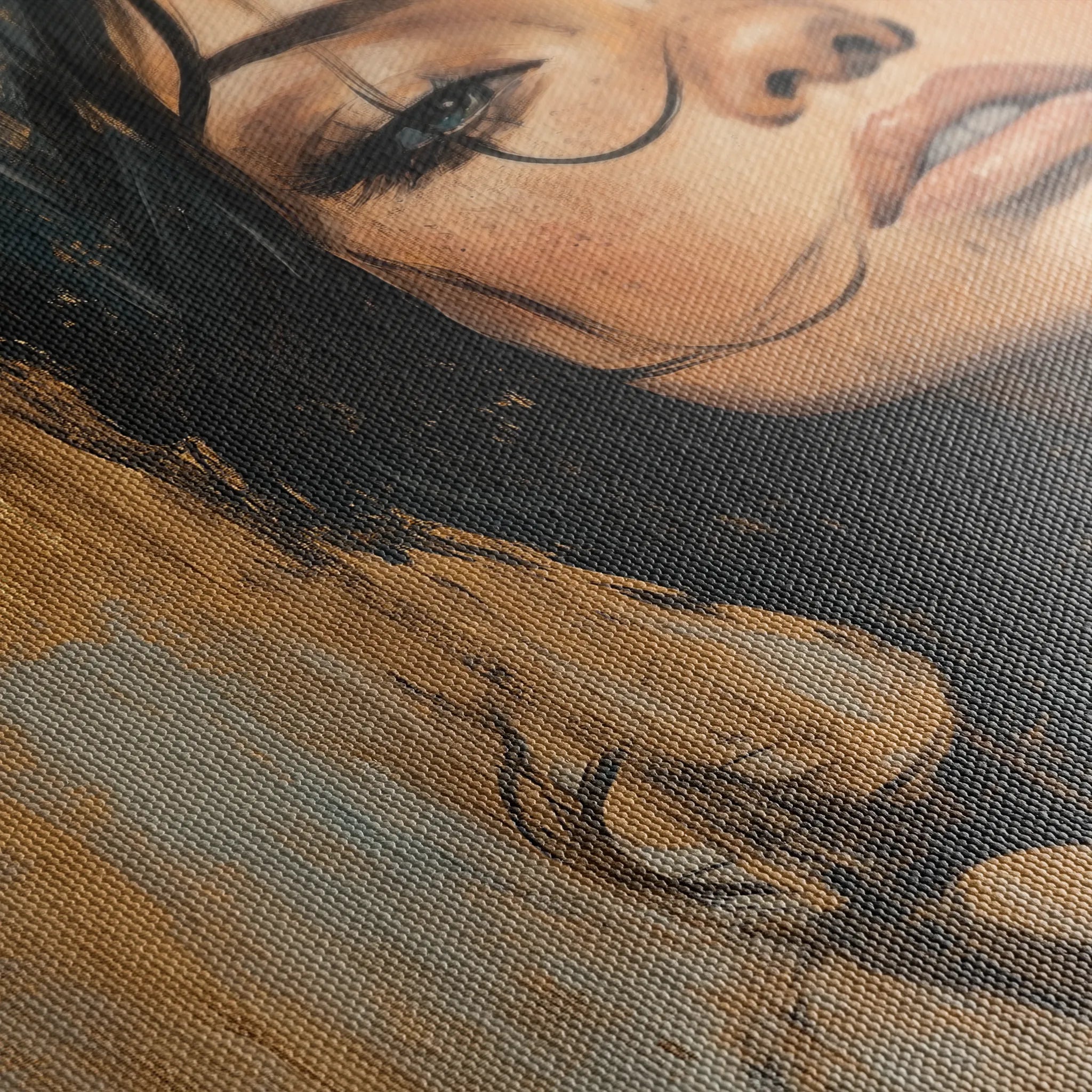 Portrait 153 Canvas Art 18" x 24" / 45 x 60 cm / Black