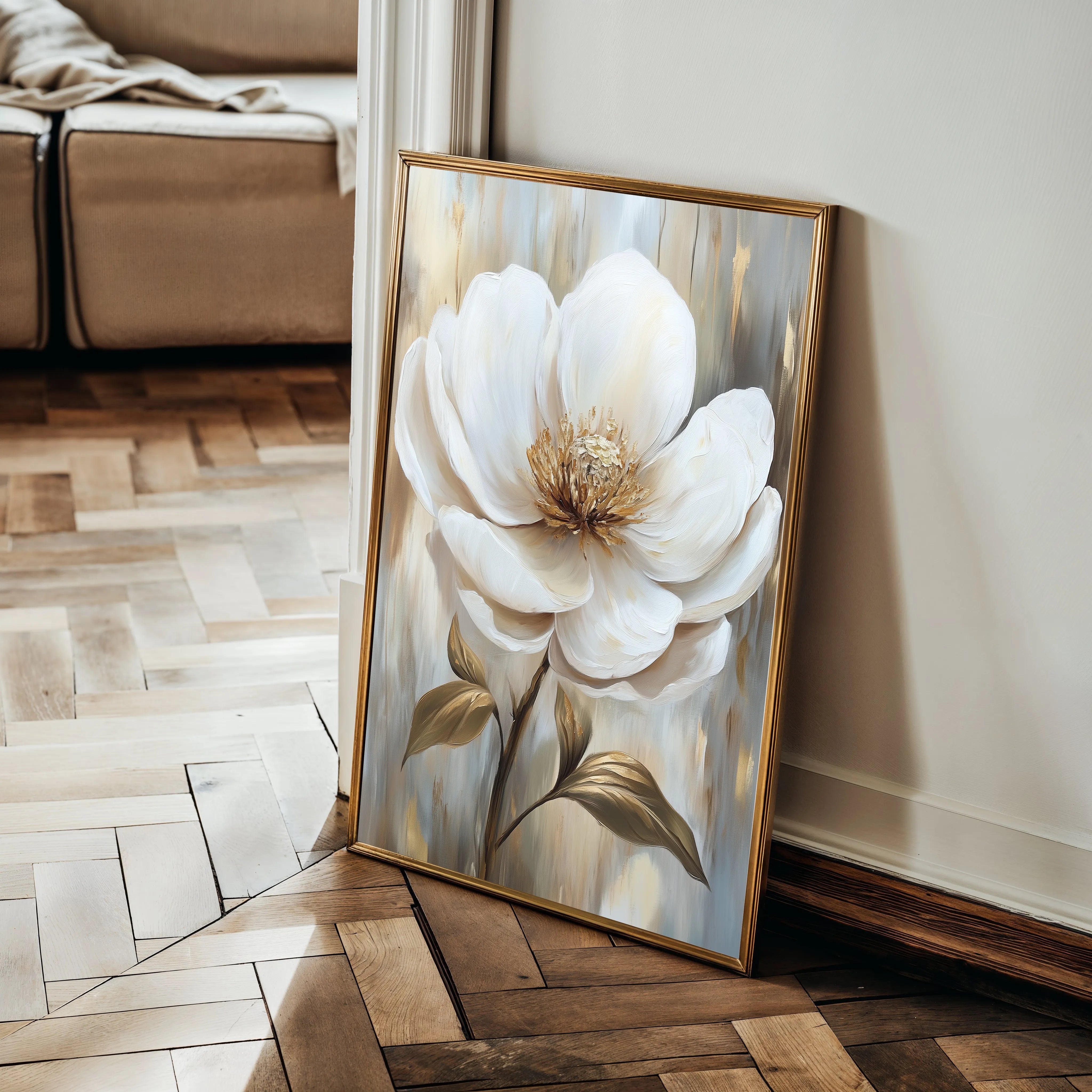 Floral 1530 Canvas Art 18" x 24" / 45 x 60 cm / Black