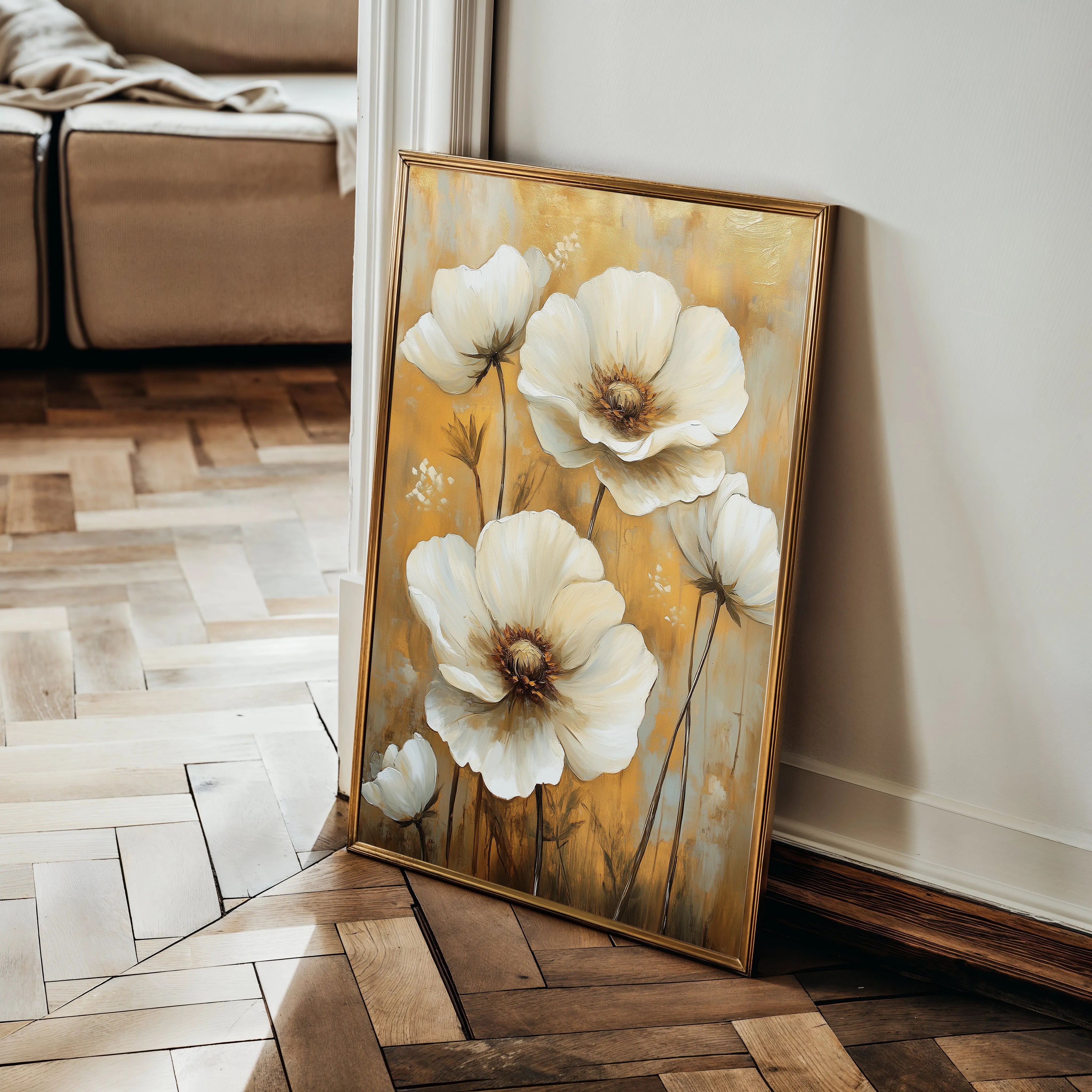 Floral 1531 Canvas Art 18" x 24" / 45 x 60 cm / Black