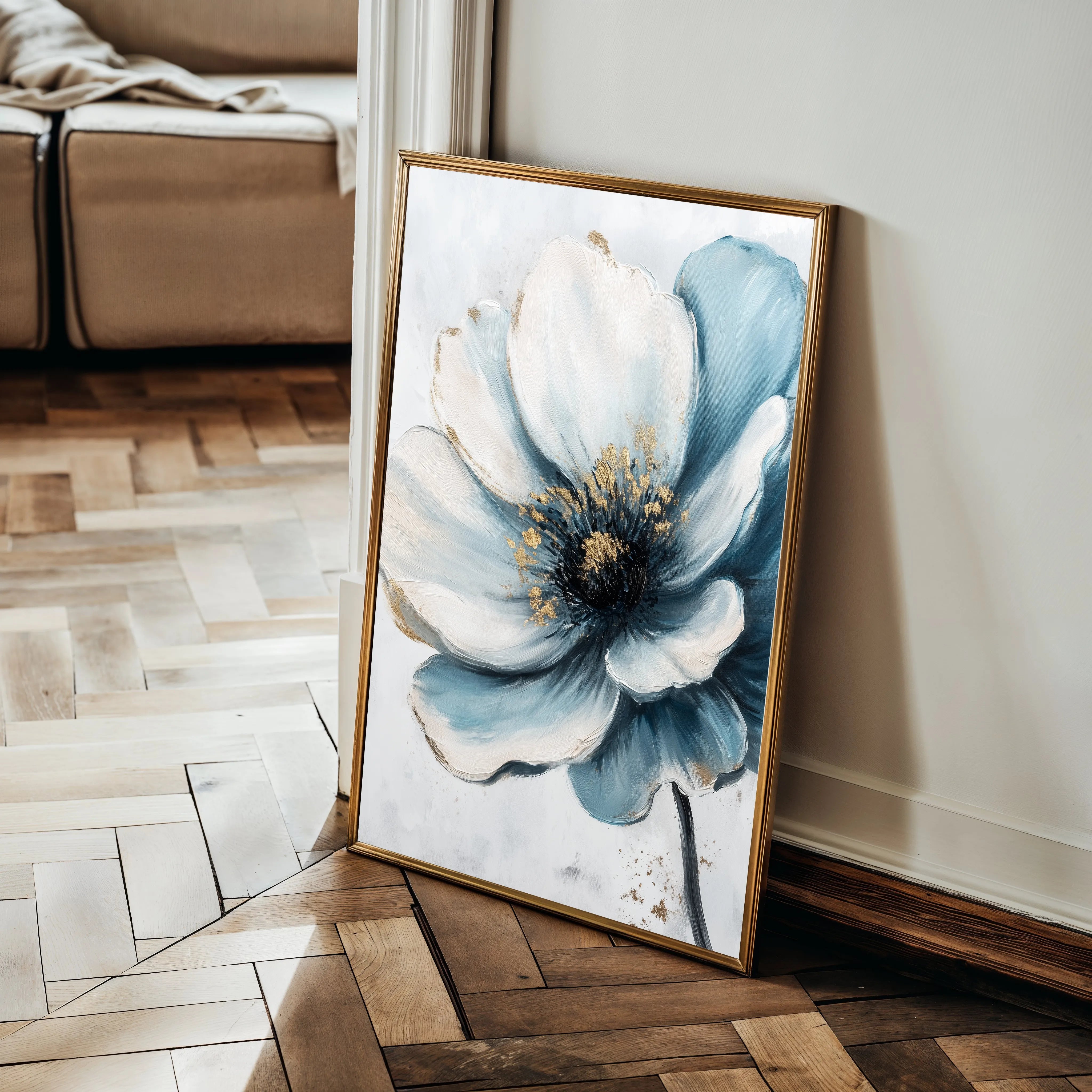 Floral 1532 Canvas Art 18" x 24" / 45 x 60 cm / Black