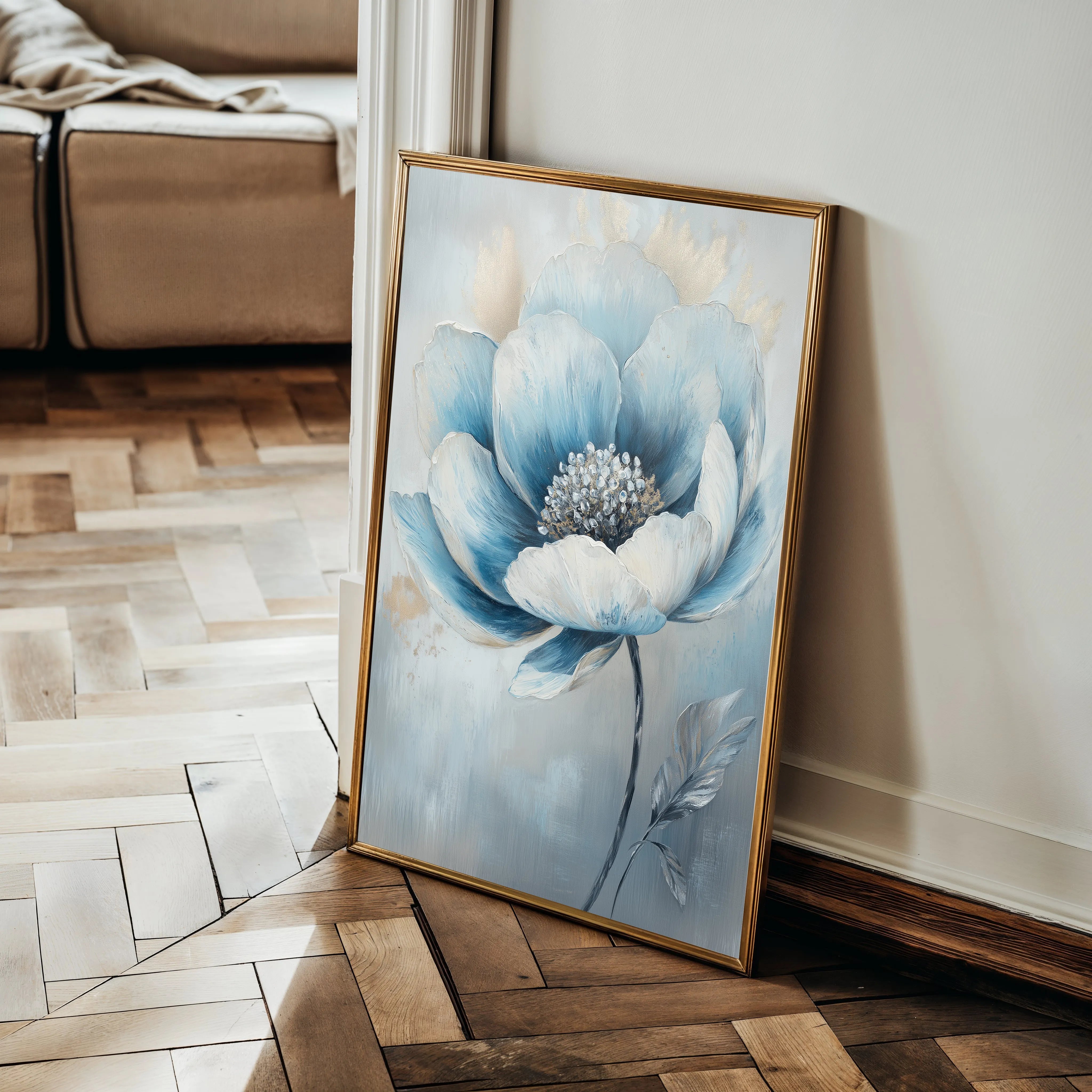 Floral 1533 Canvas Art 18" x 24" / 45 x 60 cm / Black