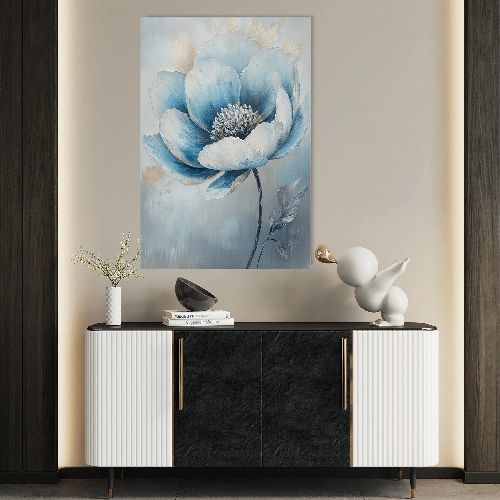 Floral 1533 Canvas Art 18" x 24" / 45 x 60 cm / Black