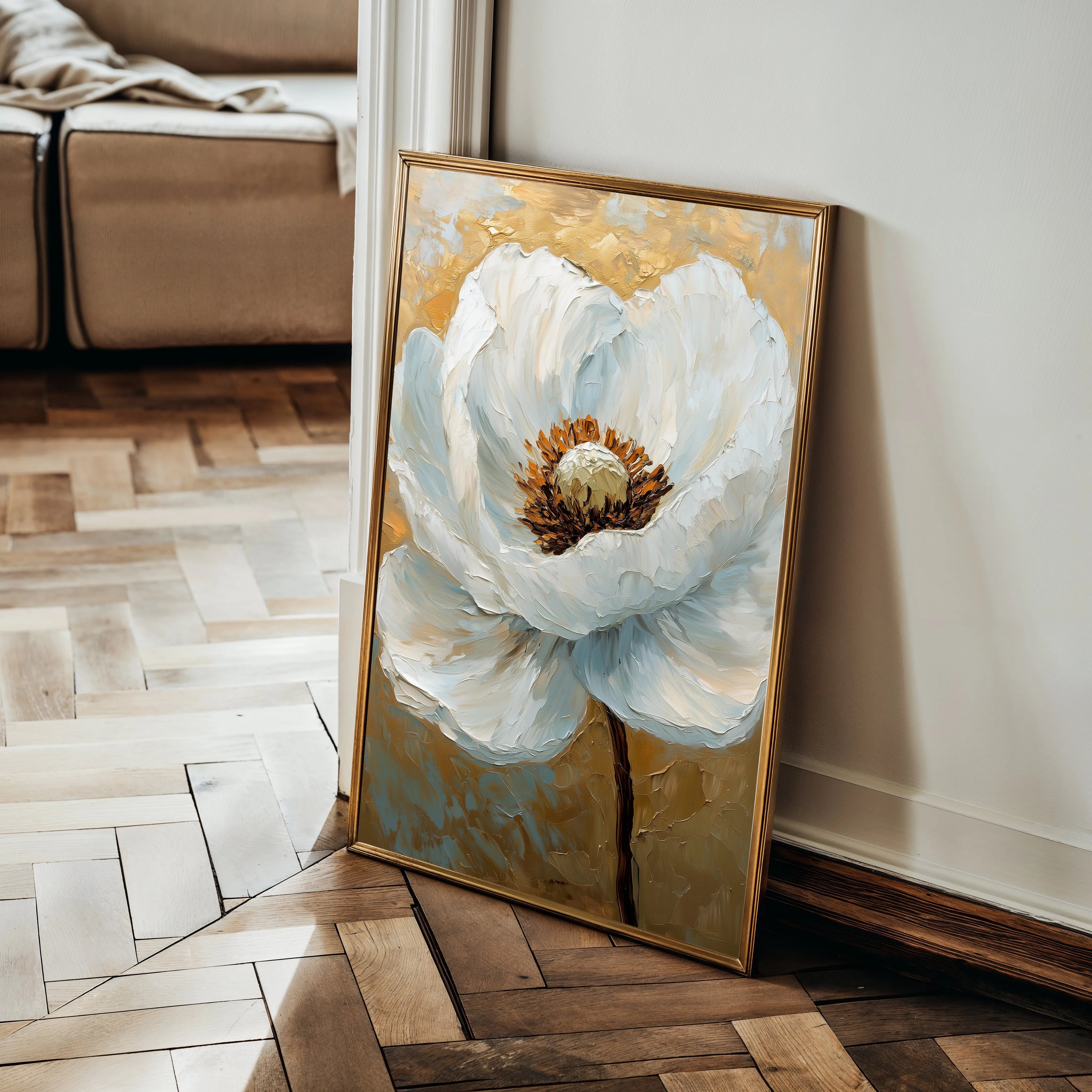 Floral 1534 Canvas Art 18" x 24" / 45 x 60 cm / Black