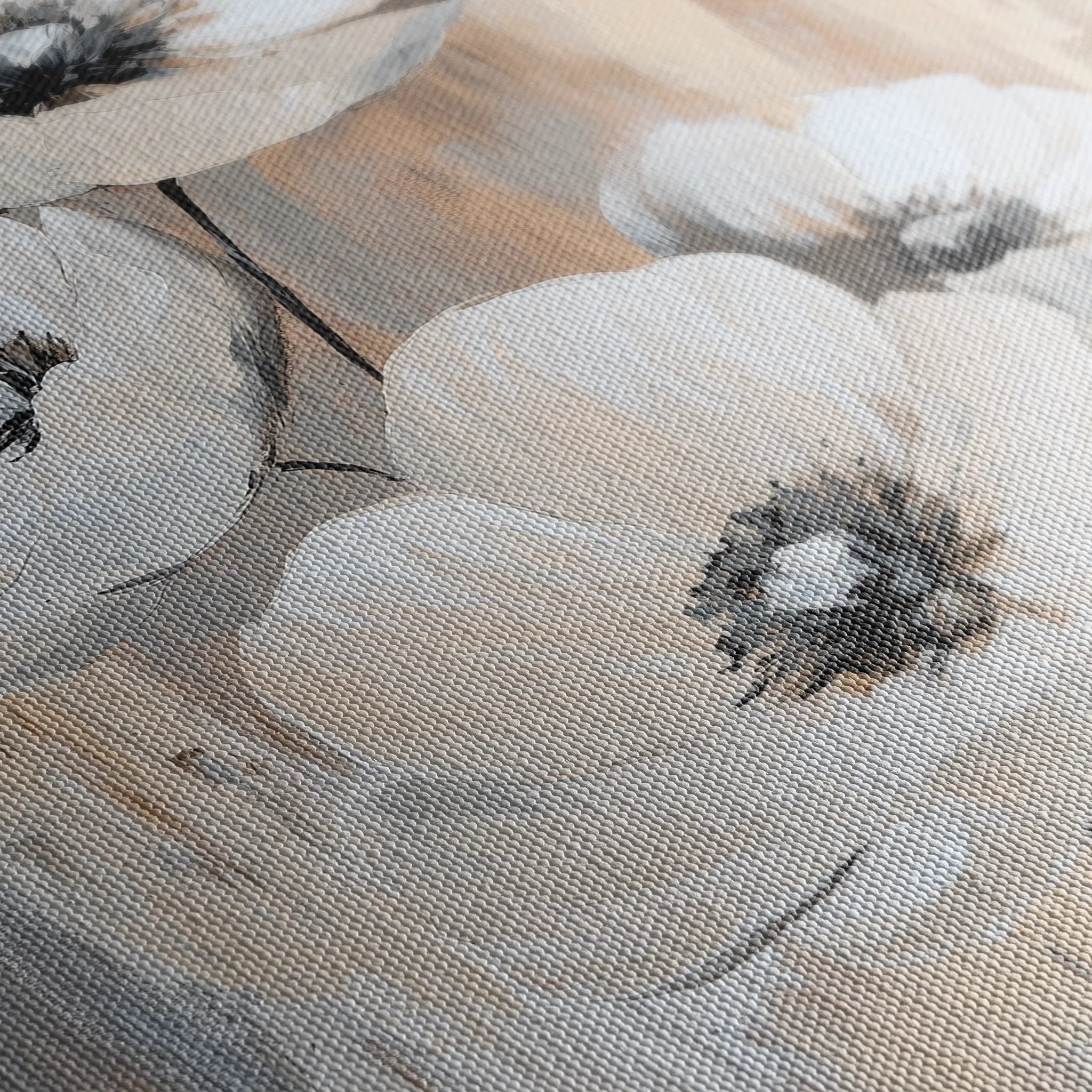 Floral 1536 Canvas Art 18" x 24" / 45 x 60 cm / Black