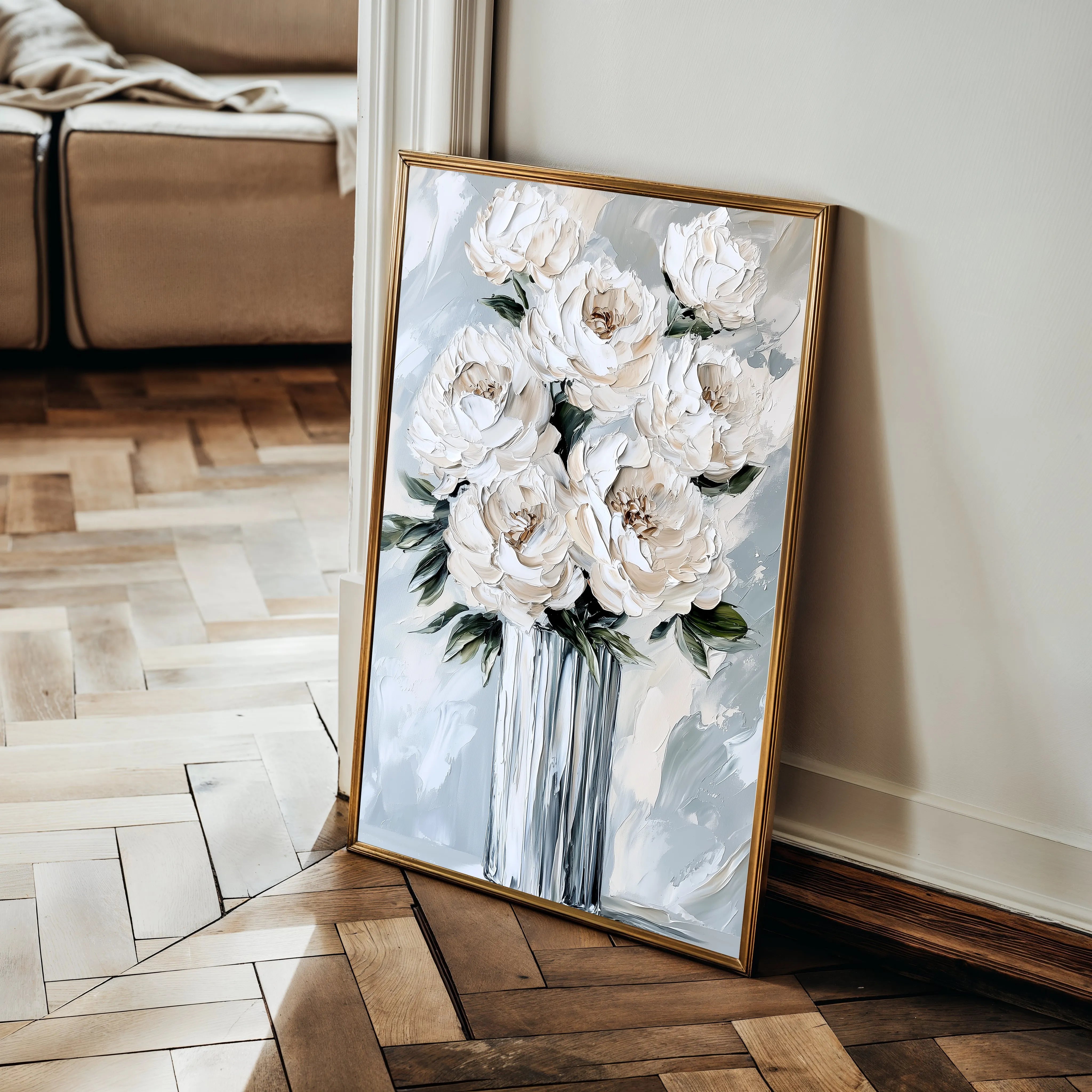 Floral 1537 Canvas Art 18" x 24" / 45 x 60 cm / Black