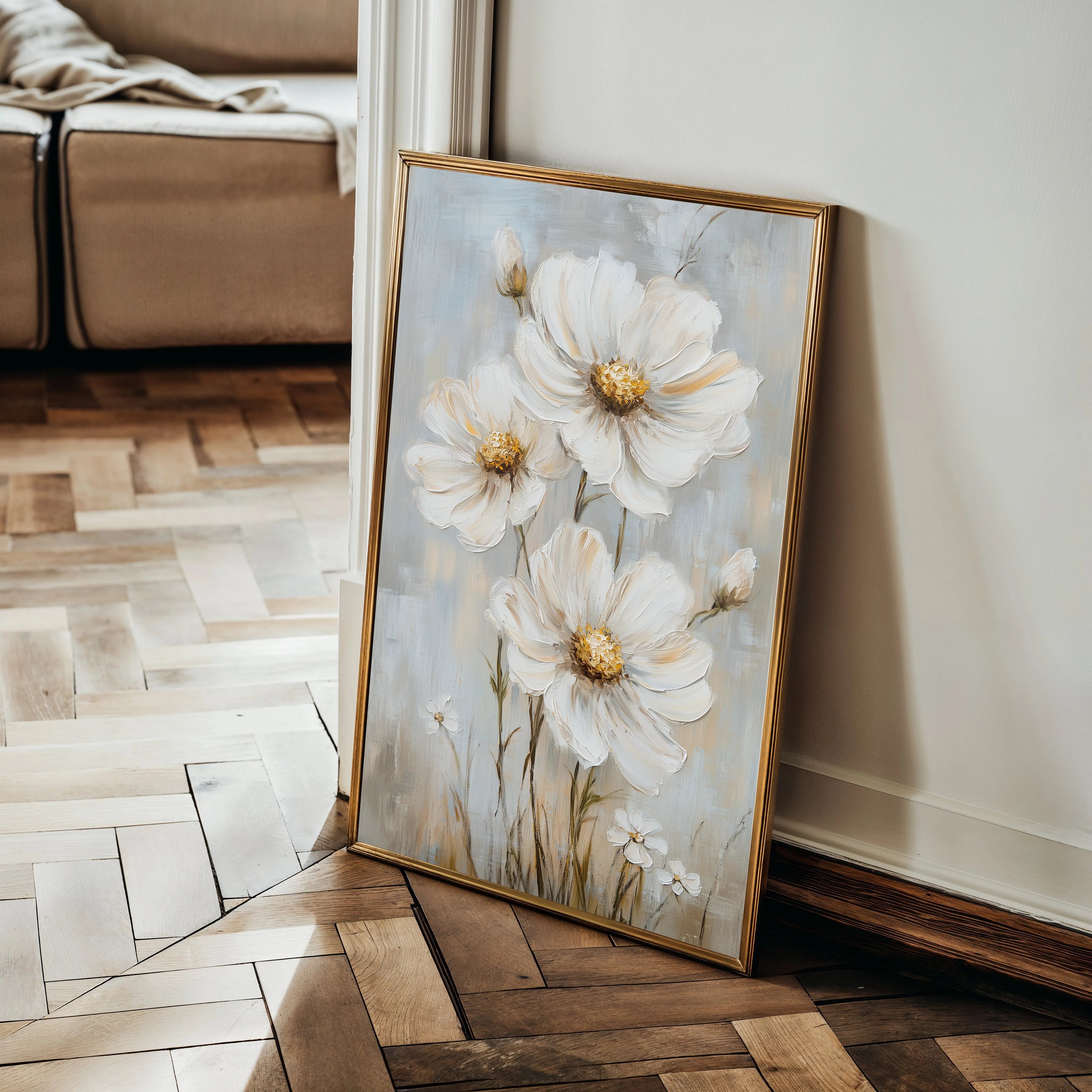 Floral 1539 Canvas Art 18" x 24" / 45 x 60 cm / Black