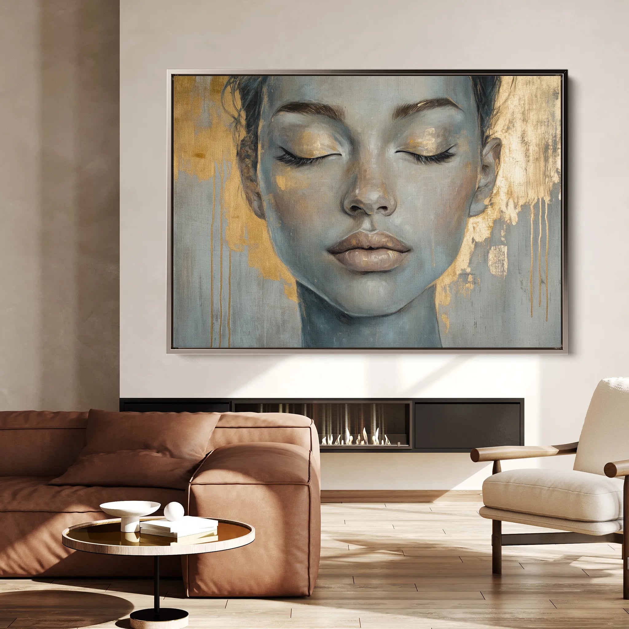 Portrait 154 Canvas Art 18" x 24" / 45 x 60 cm / Black