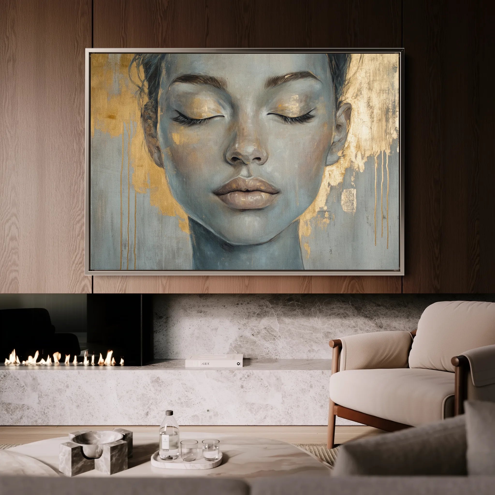 Portrait 154 Canvas Art 18" x 24" / 45 x 60 cm / Black