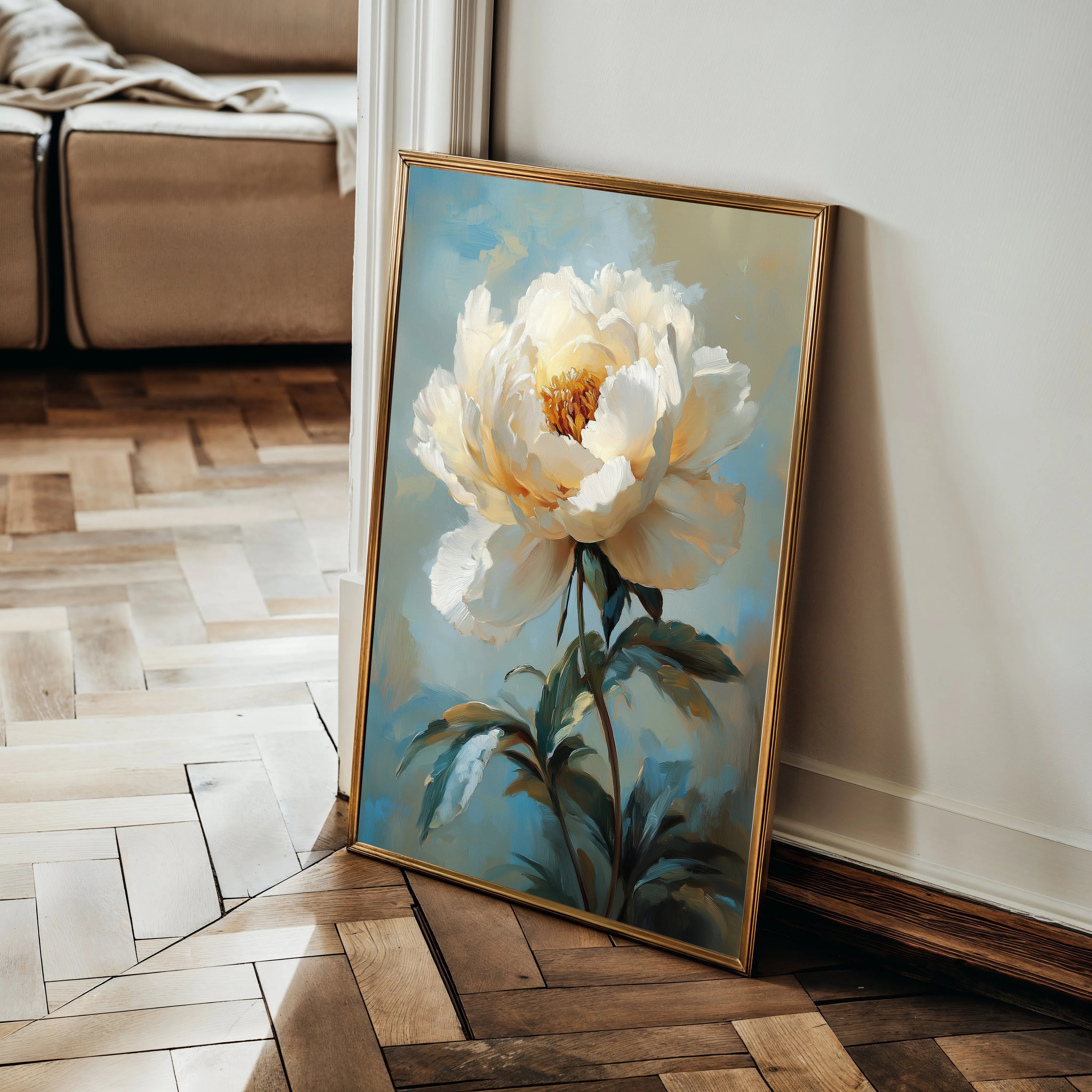 Floral 1540 Canvas Art 18" x 24" / 45 x 60 cm / Black