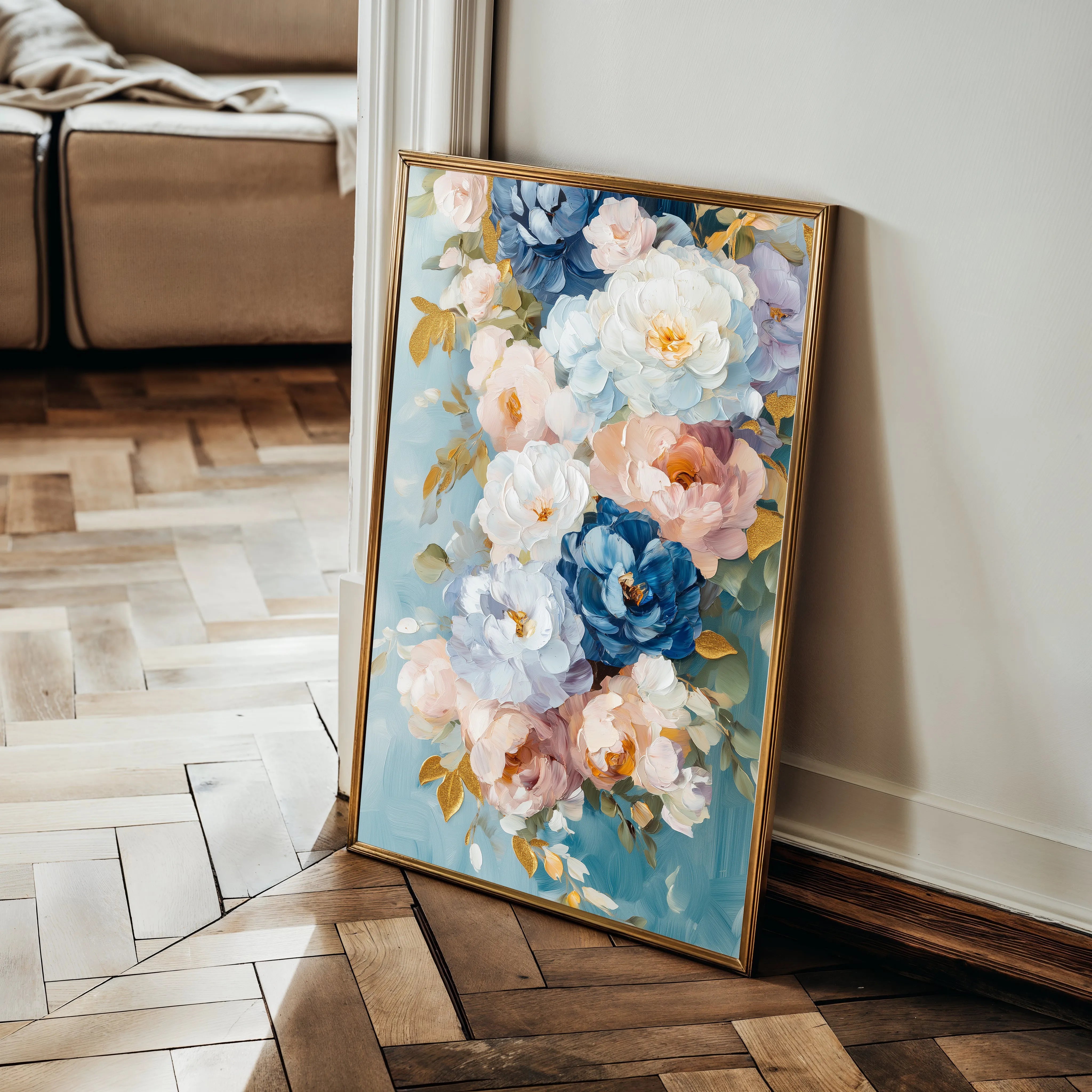 Floral 1543 Canvas Art 18" x 24" / 45 x 60 cm / Black