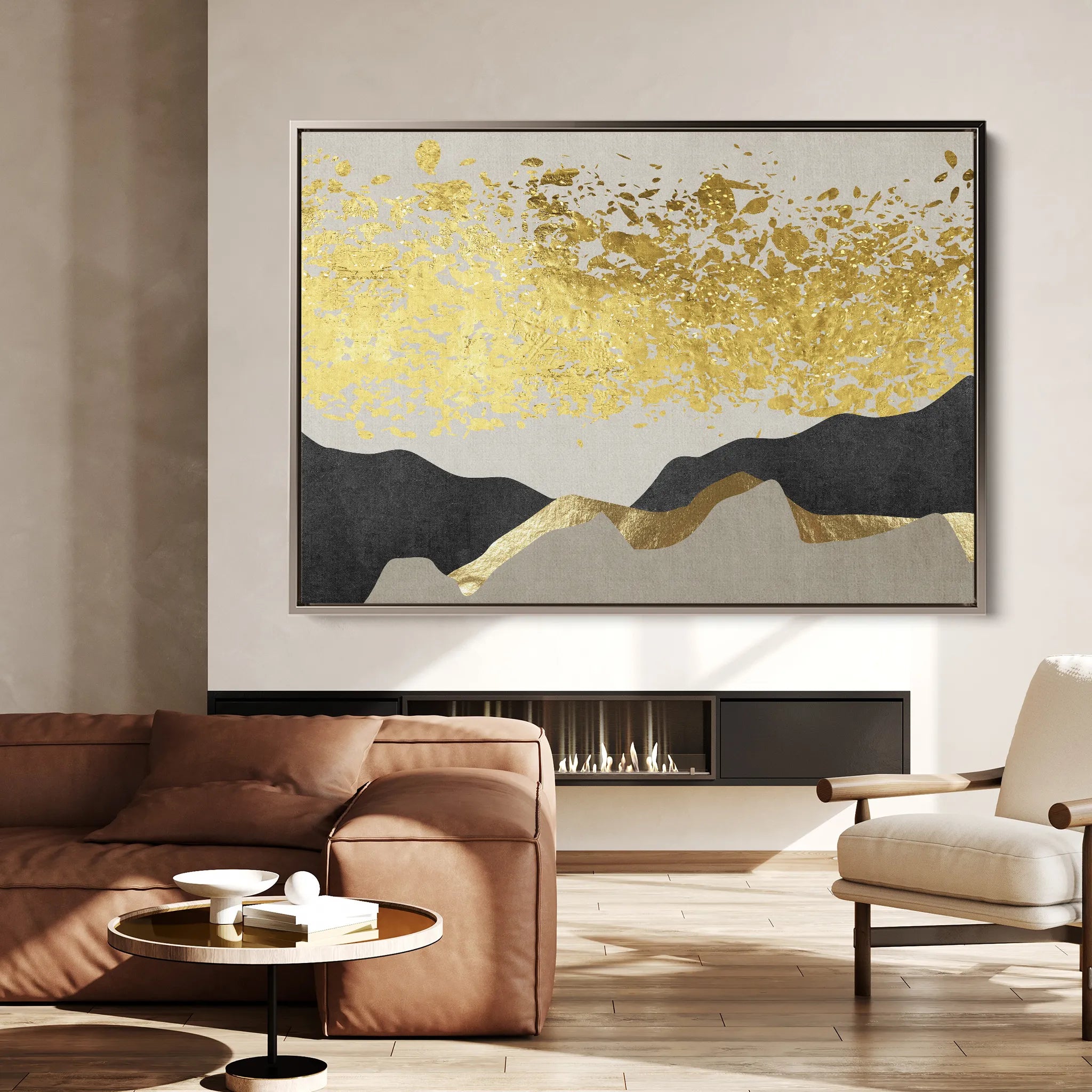 Abstract 155 Canvas Art 18" x 24" / 45 x 60 cm / Black
