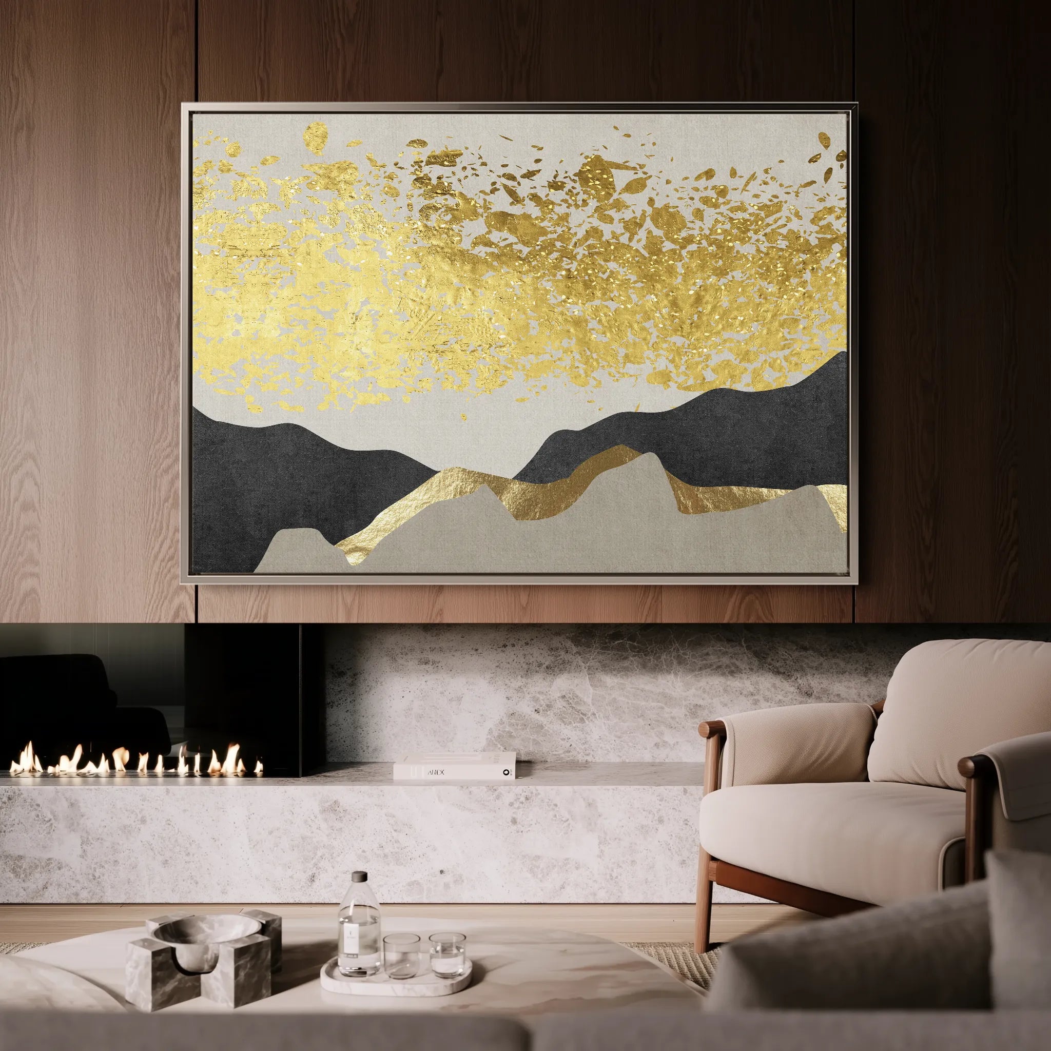 Abstract 155 Canvas Art 18" x 24" / 45 x 60 cm / Black