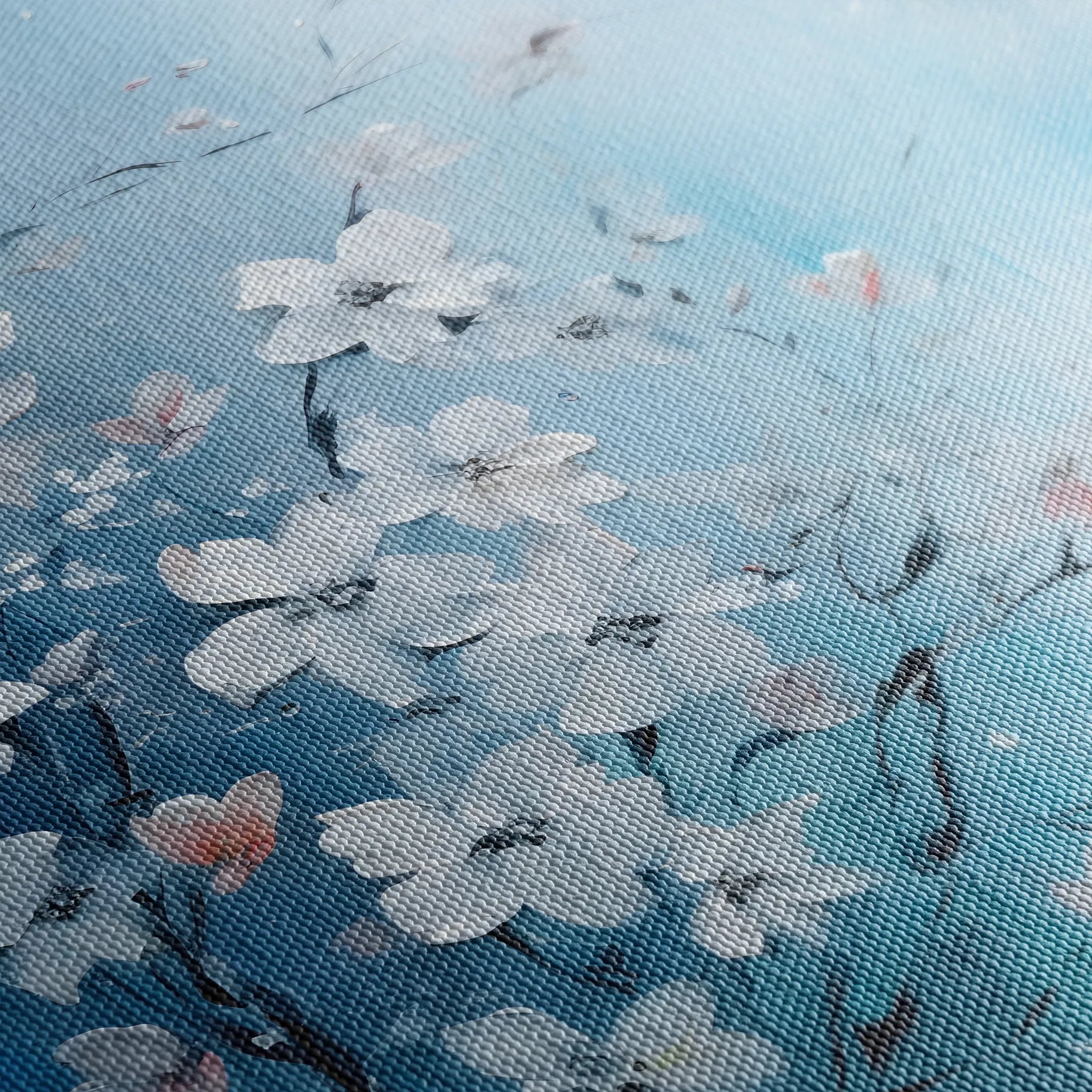 Floral 155 Canvas Art 18" x 24" / 45 x 60 cm / Black