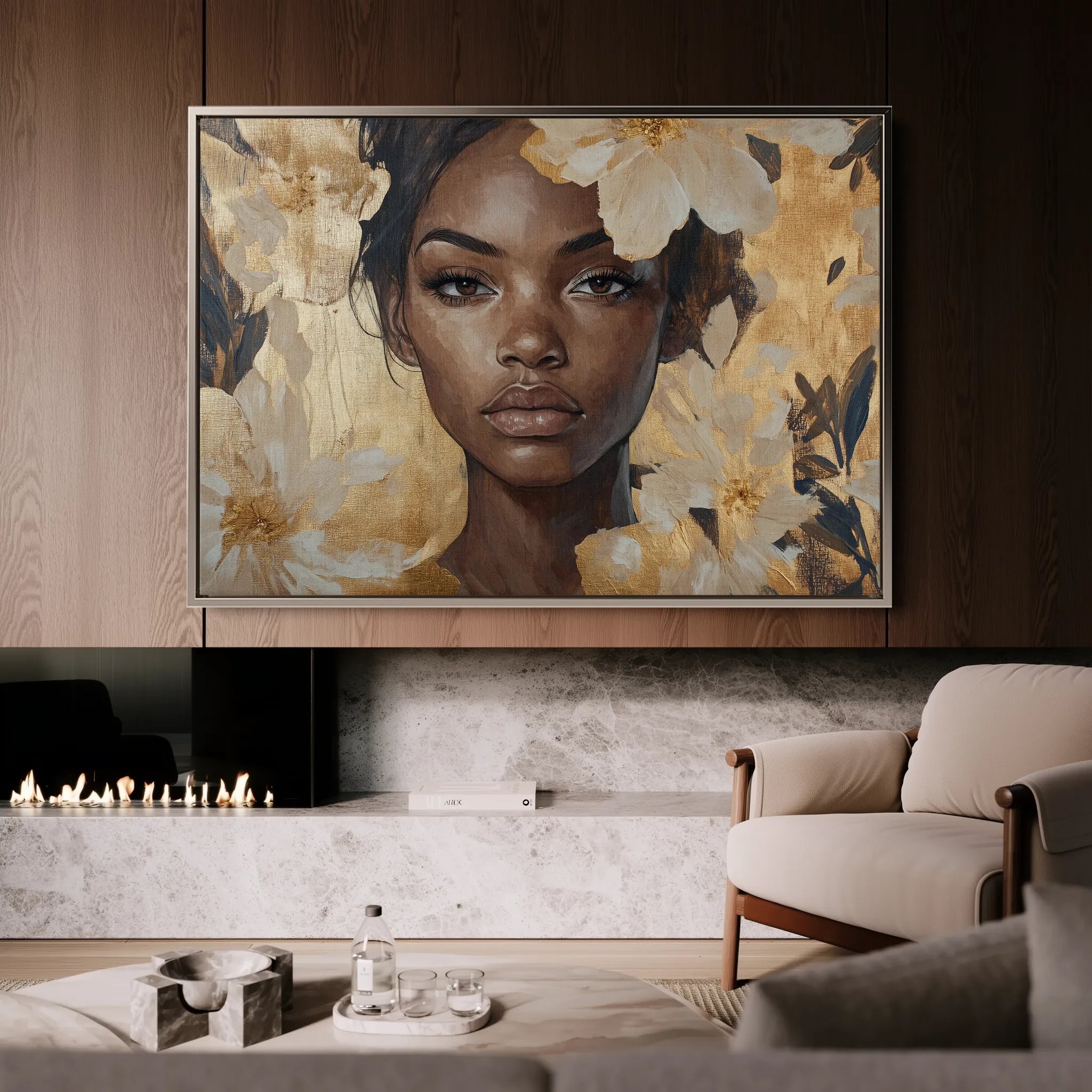Portrait 155 Canvas Art 18" x 24" / 45 x 60 cm / Black