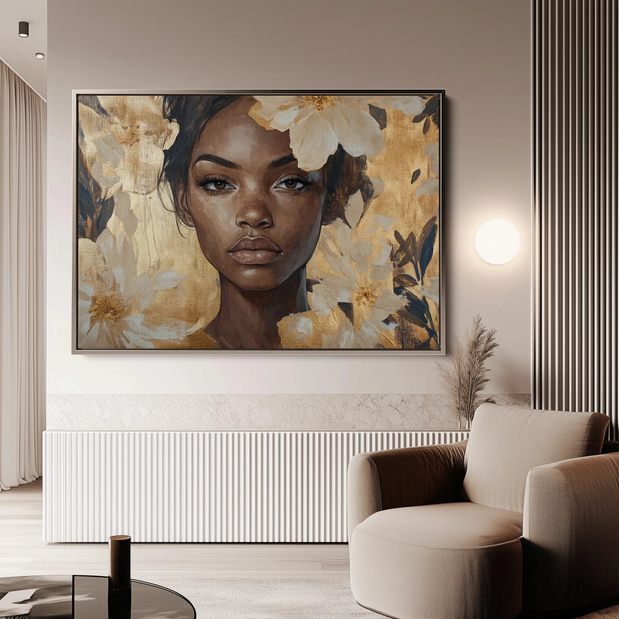 Portrait 155 Canvas Art 18" x 24" / 45 x 60 cm / Black