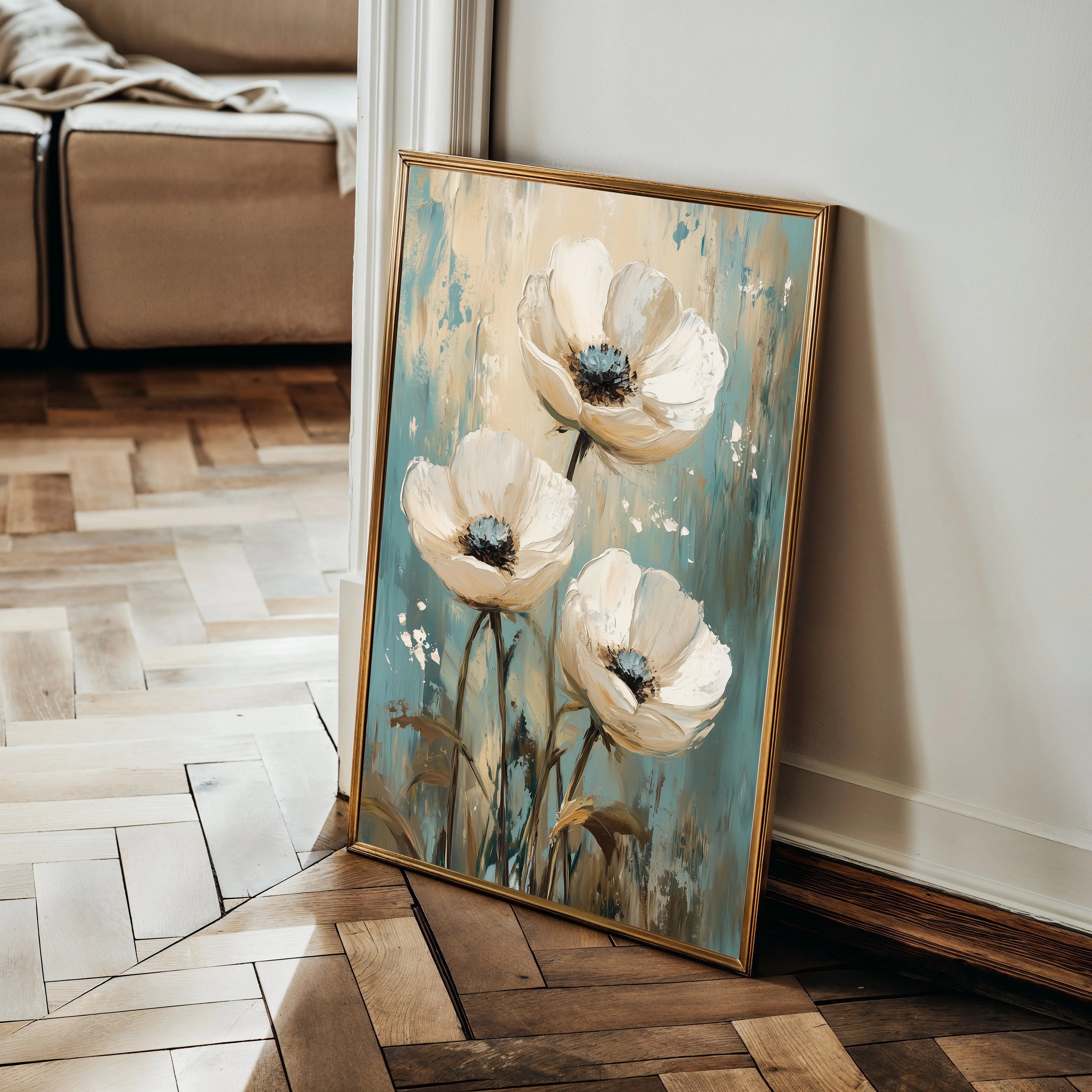 Floral 1550 Canvas Art 18" x 24" / 45 x 60 cm / Black