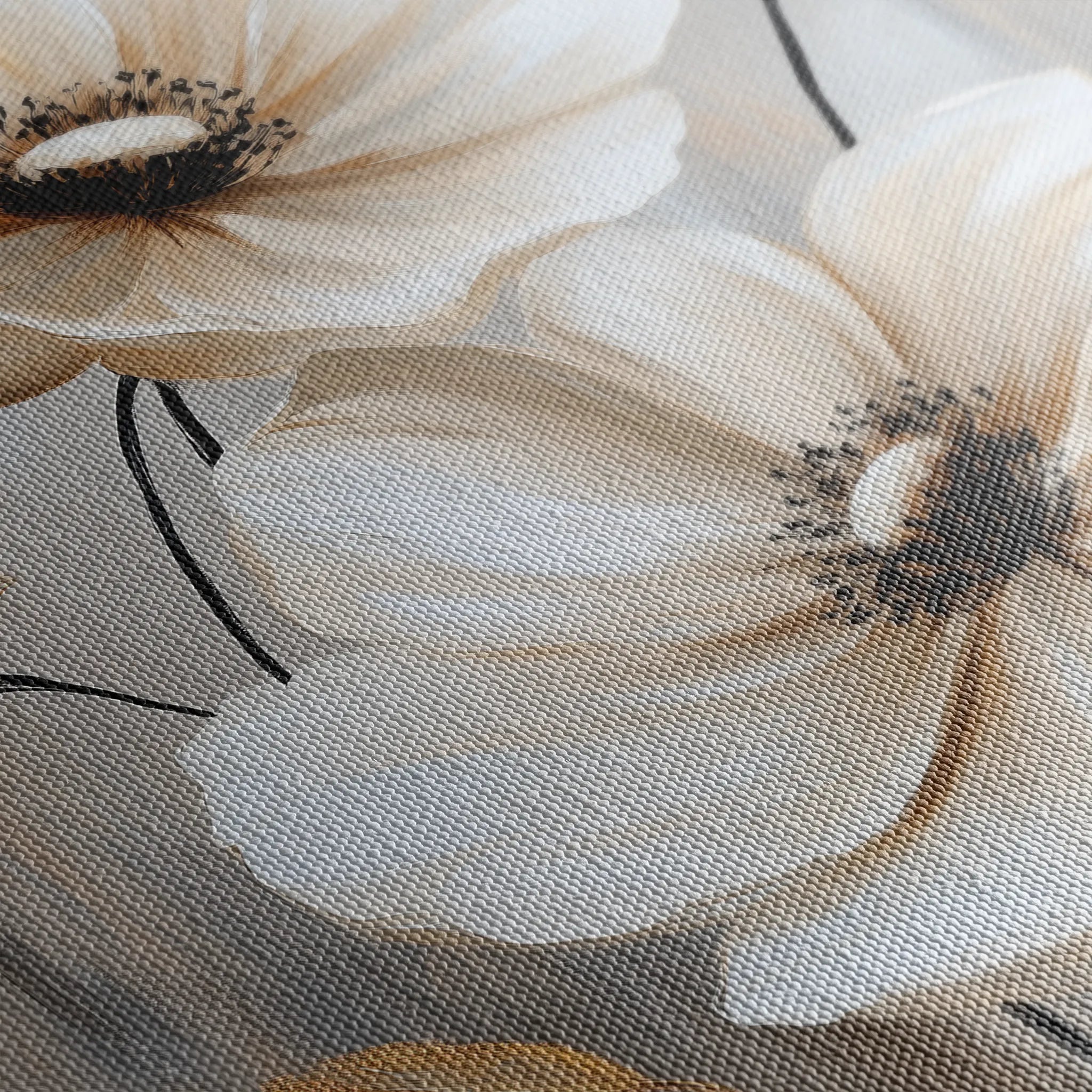 Floral 1553 Canvas Art 18" x 24" / 45 x 60 cm / Black