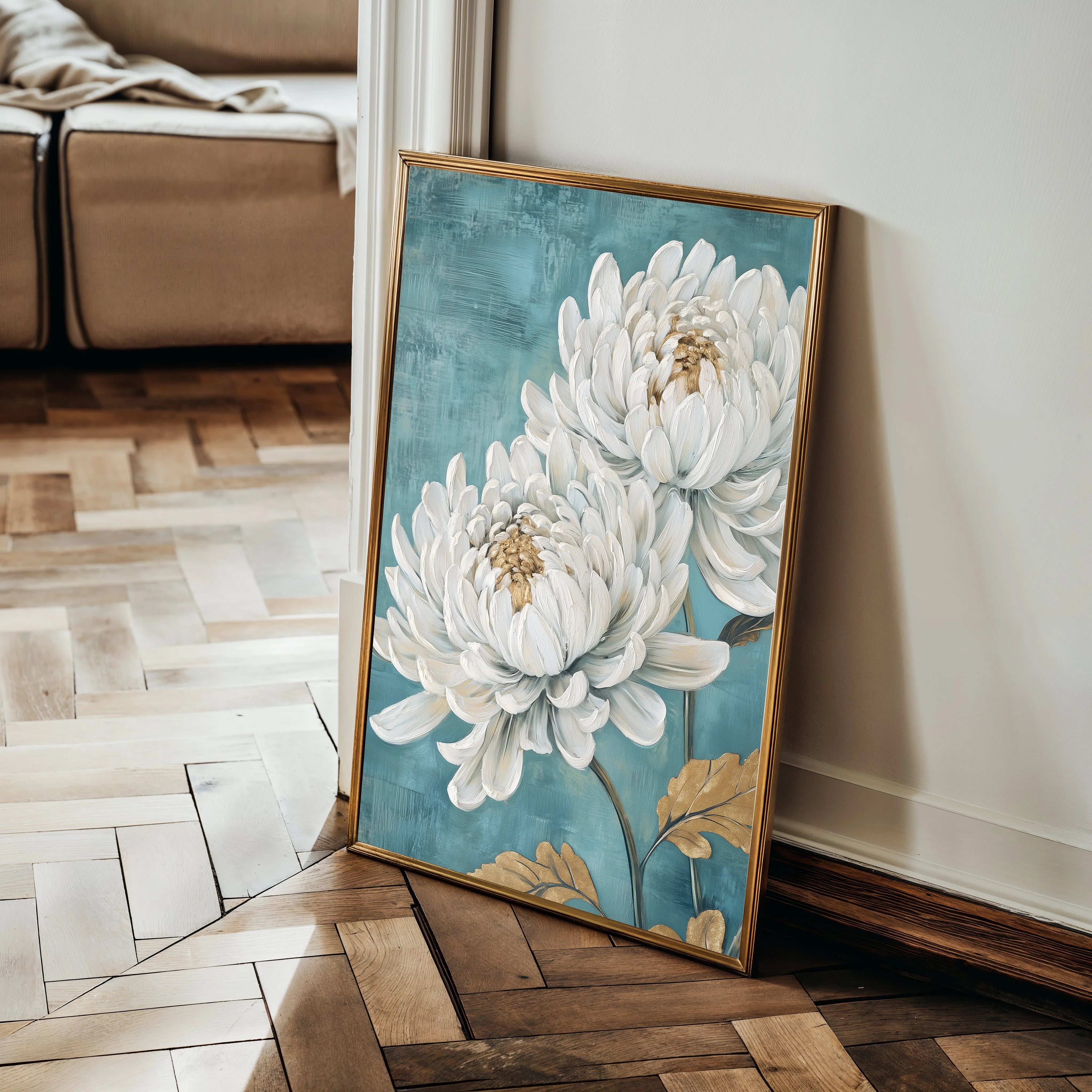 Floral 1561 Canvas Art 18" x 24" / 45 x 60 cm / Black