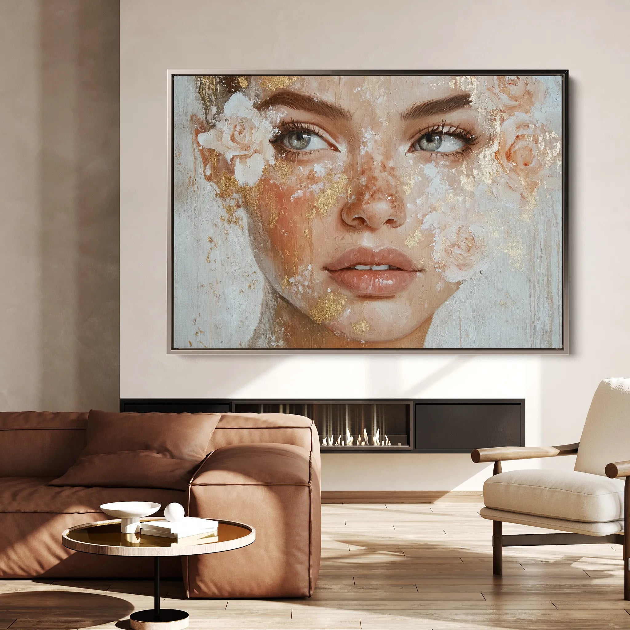 Portrait 157 Canvas Art 18" x 24" / 45 x 60 cm / Black
