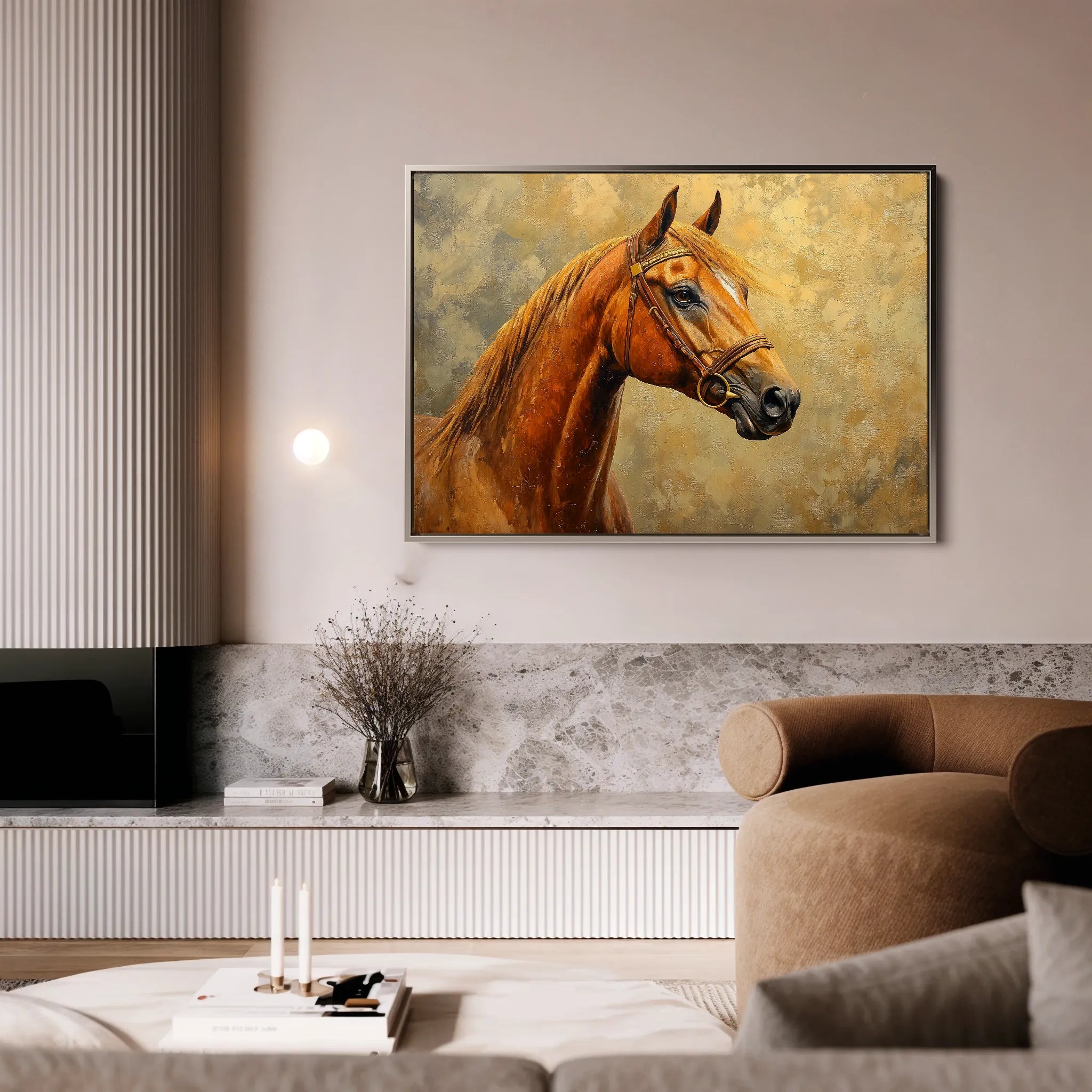 Horses 158 Canvas Art 18" x 24" / 45 x 60 cm / Black